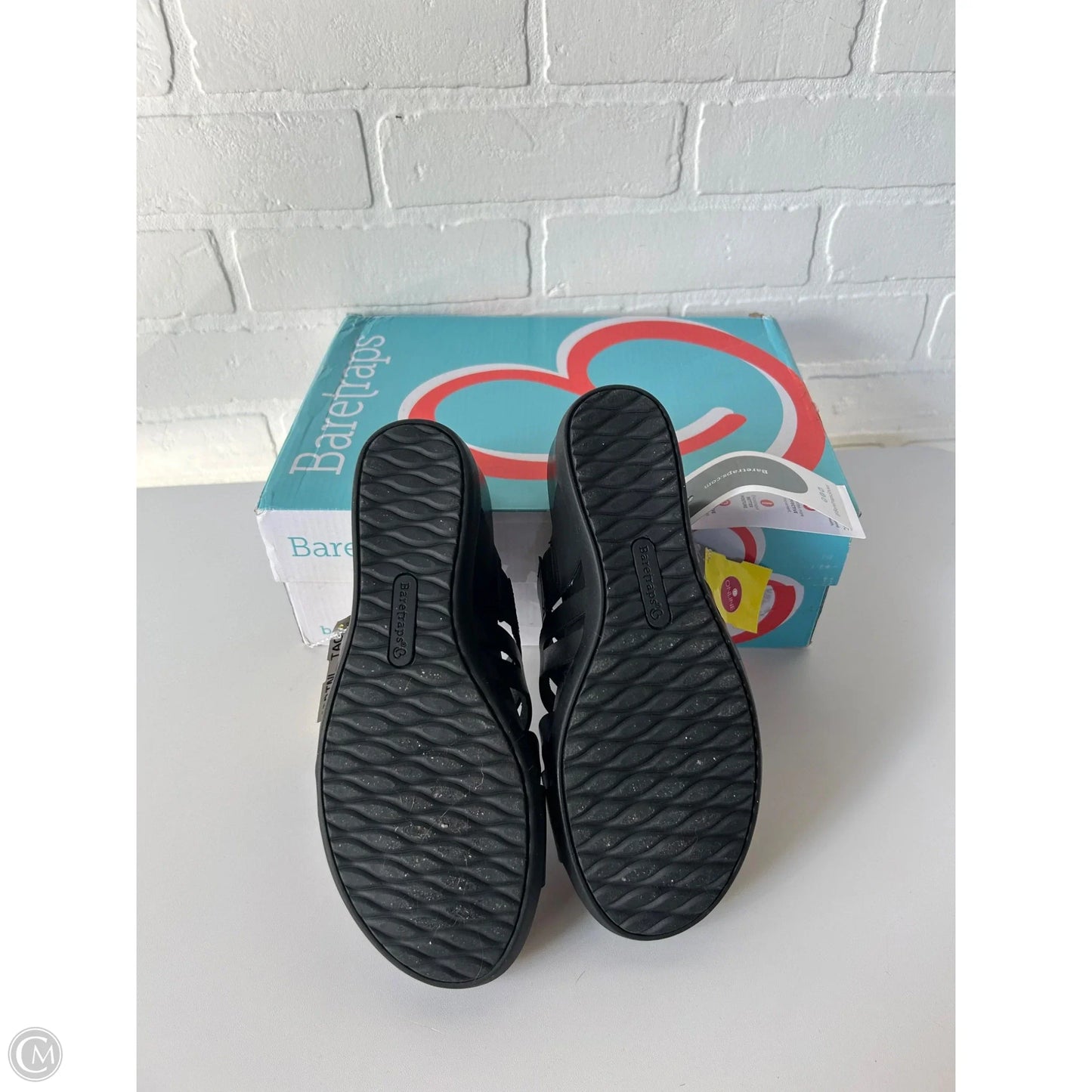 Sandals Heels Wedge By Lamb In Black, Size: 8