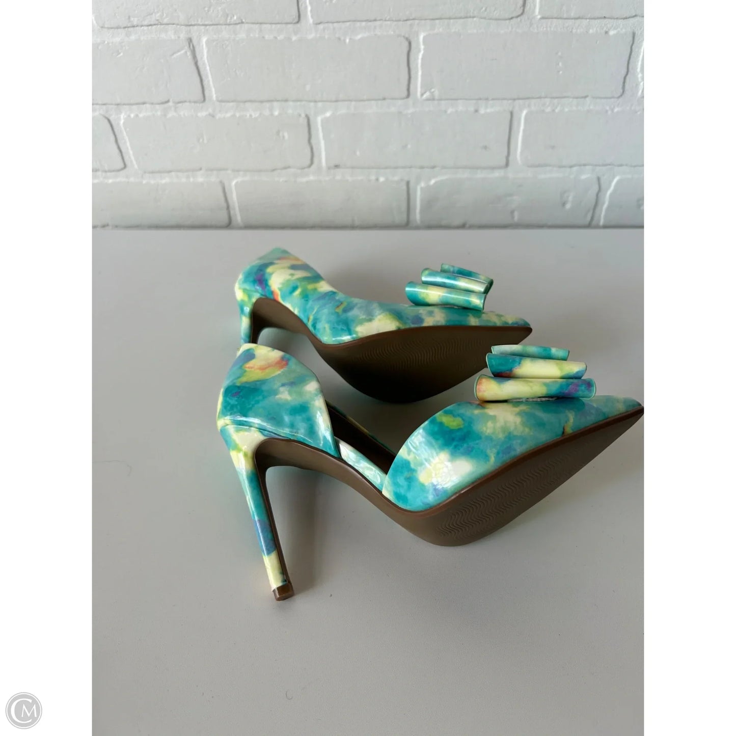 Shoes Heels Stiletto By Betsey Johnson In Blue & Yellow, Size: 6.5