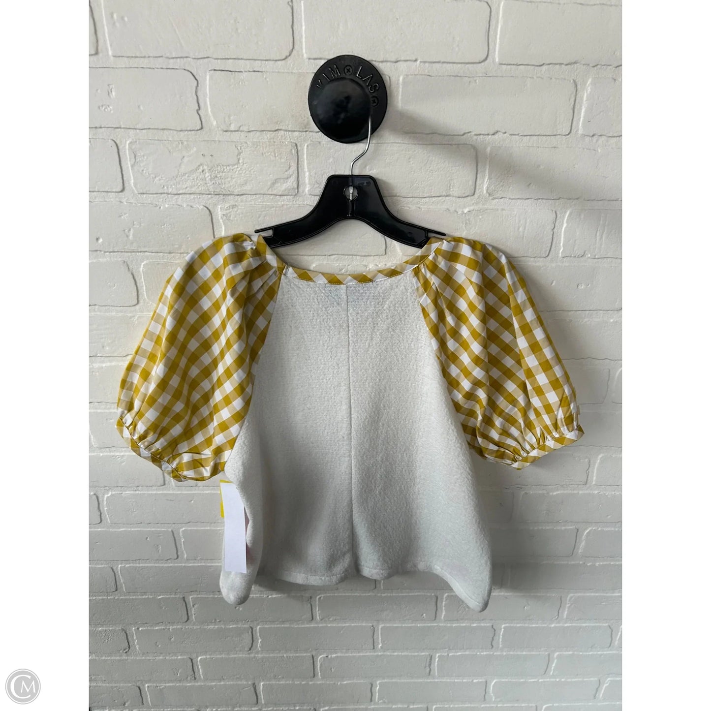 Top Short Sleeve By Sunday In Brooklyn In White & Yellow, Size: S