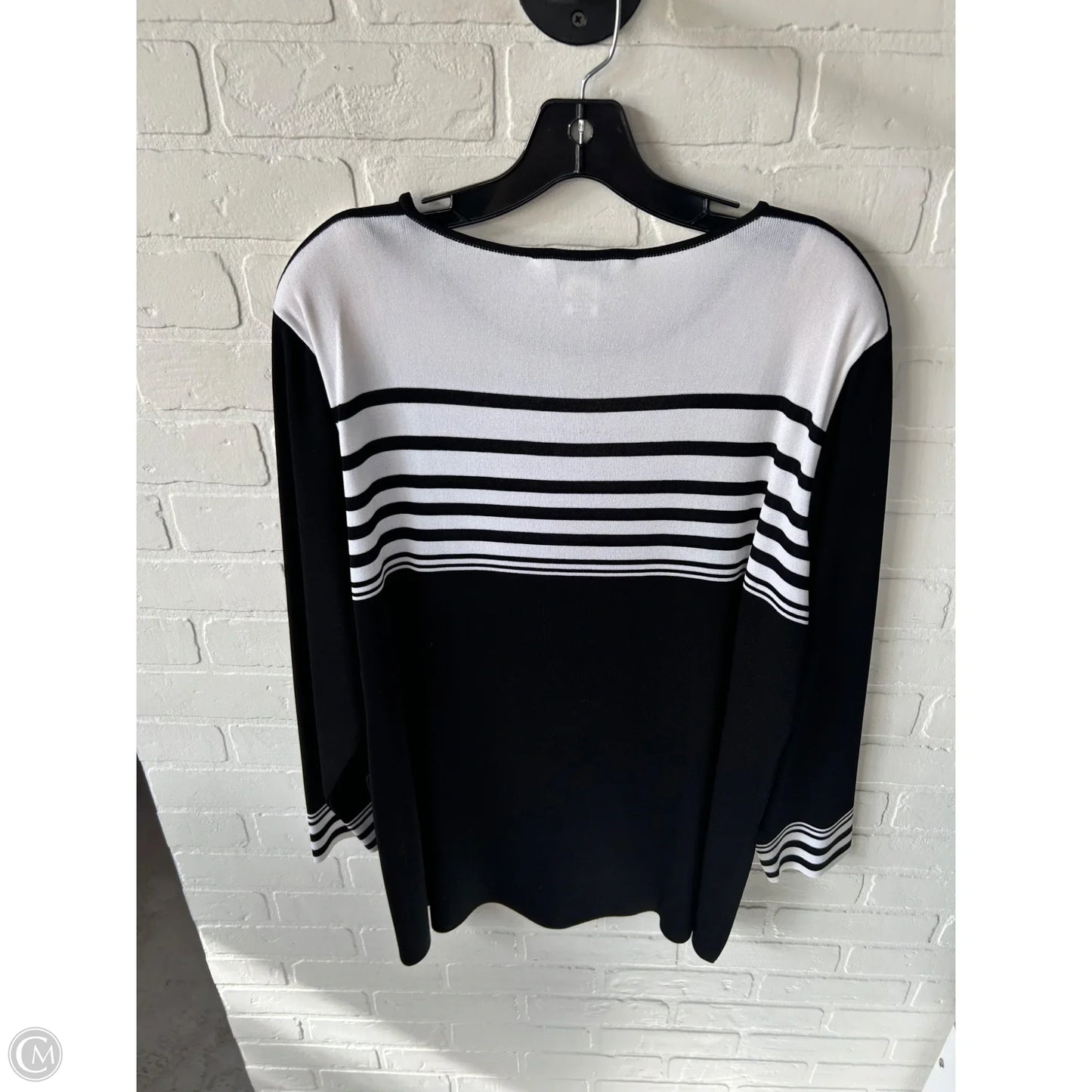 Sweater By Misook In Black & White, Size: 2x