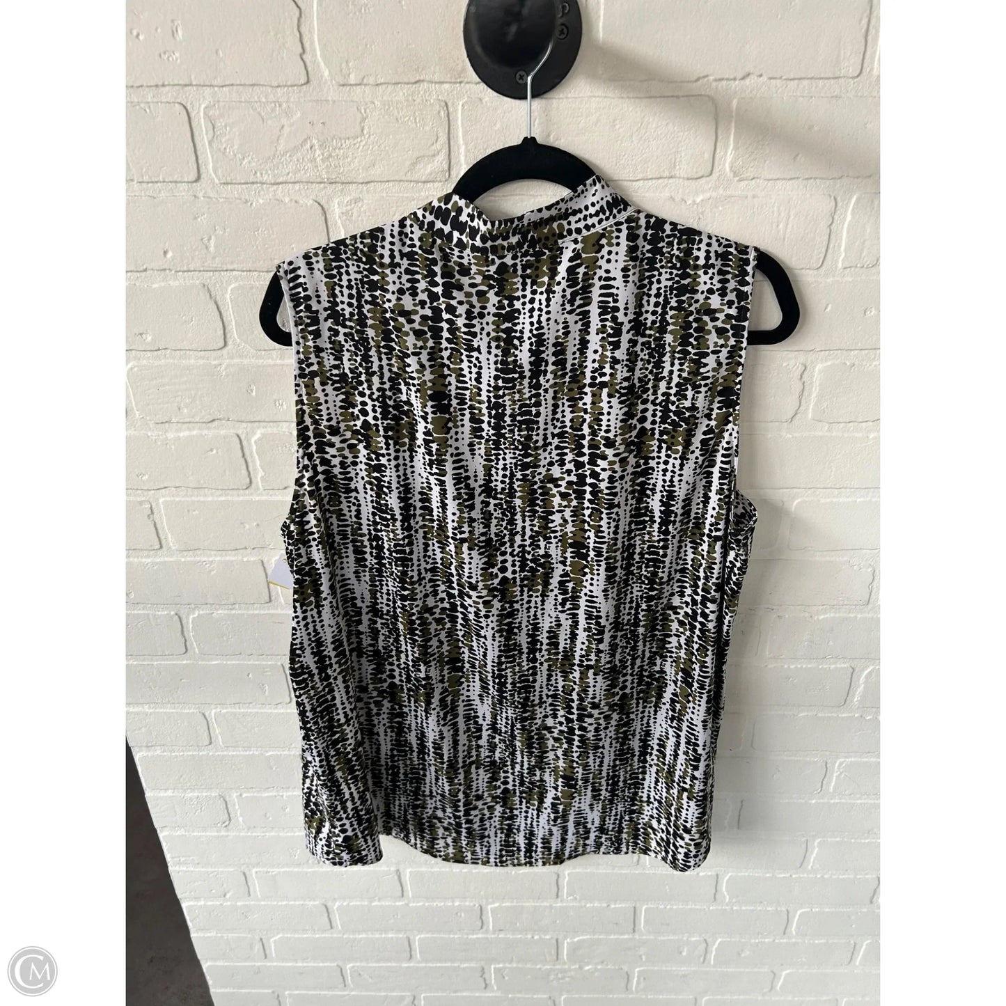 Top Sleeveless By Jones And Co In Black & Green, Size: Xl