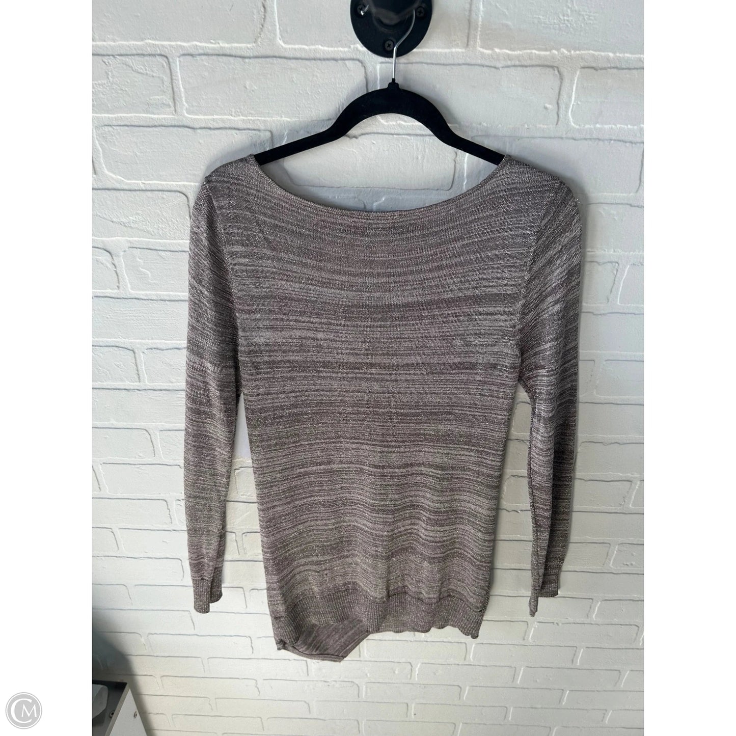 Tunic Long Sleeve By Inc In Brown & Silver, Size: L