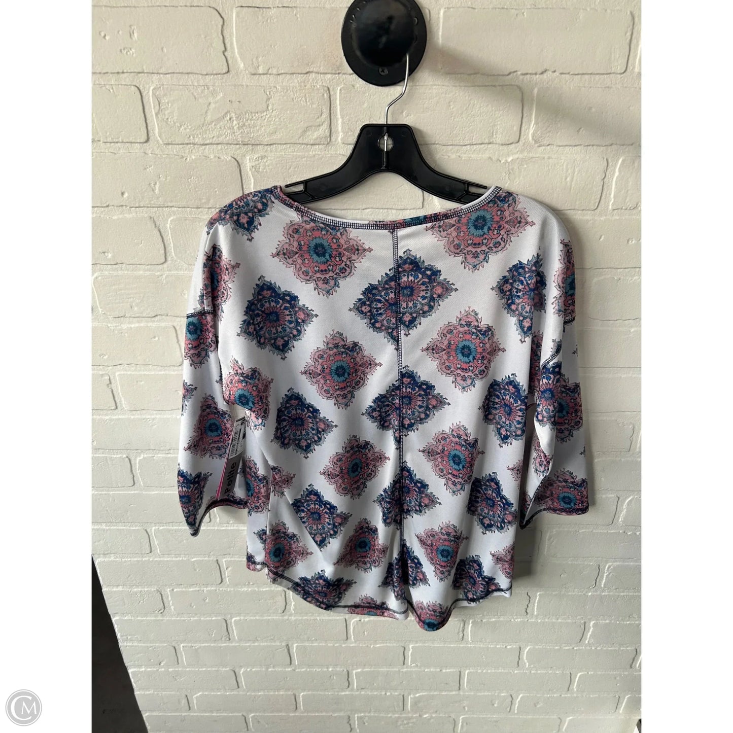 Top 3/4 Sleeve By St Johns Bay In Blue & Pink, Size: Mp