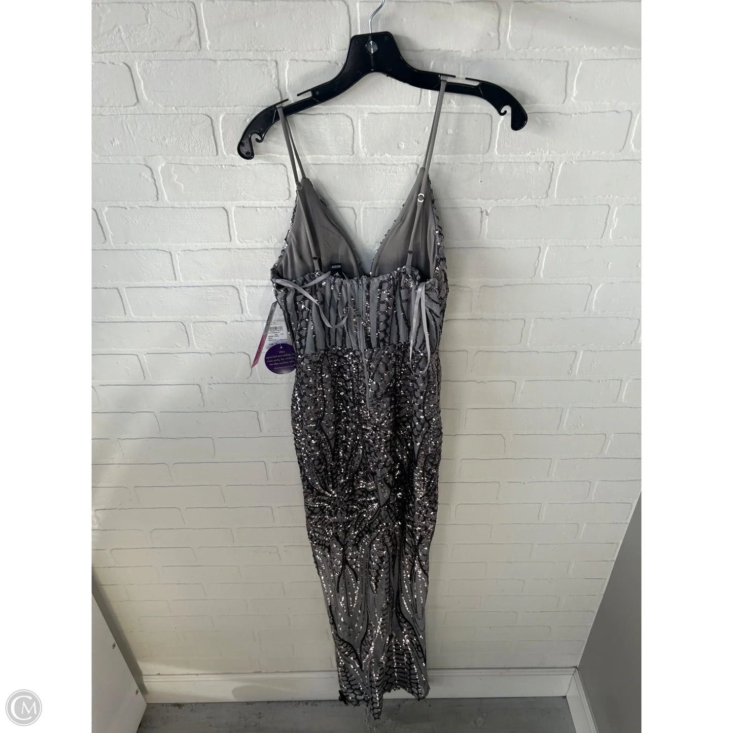 Dress Party Long By Windsor In Grey & Silver, Size: S