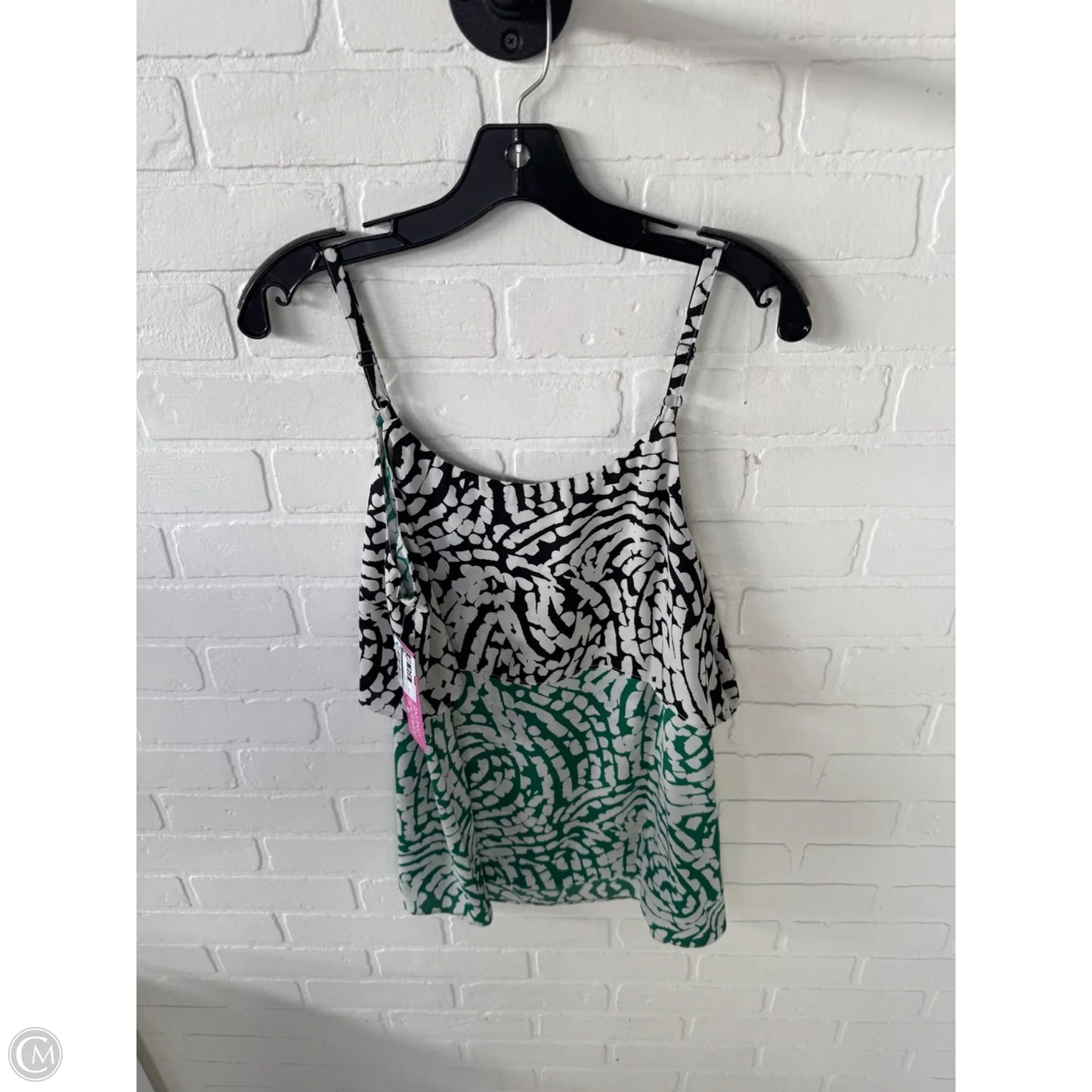 Blouse Sleeveless By Cabi In Black & Green, Size: M