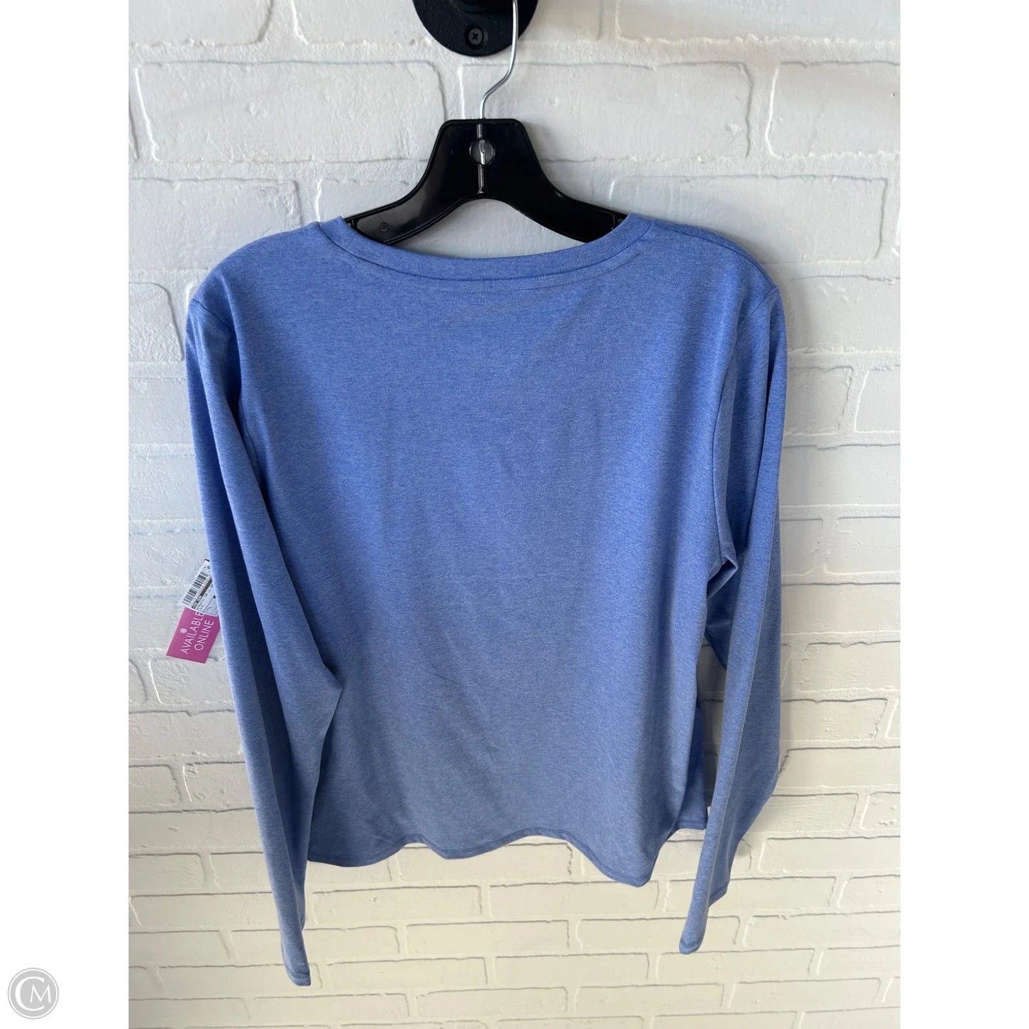 Athletic Top Long Sleeve Crewneck By Tek Gear In Blue, Size: L