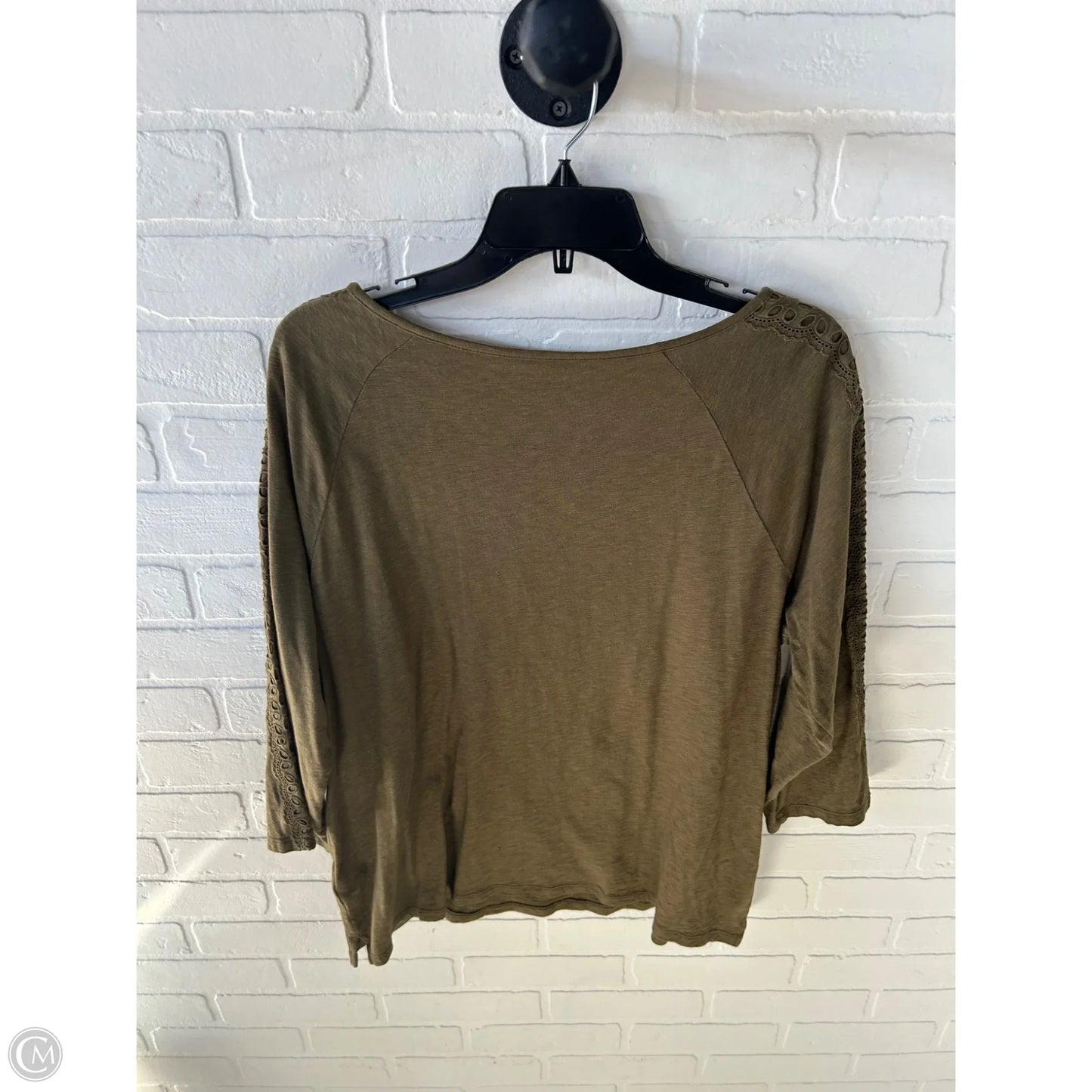 Top 3/4 Sleeve By Talbots In Green, Size: L