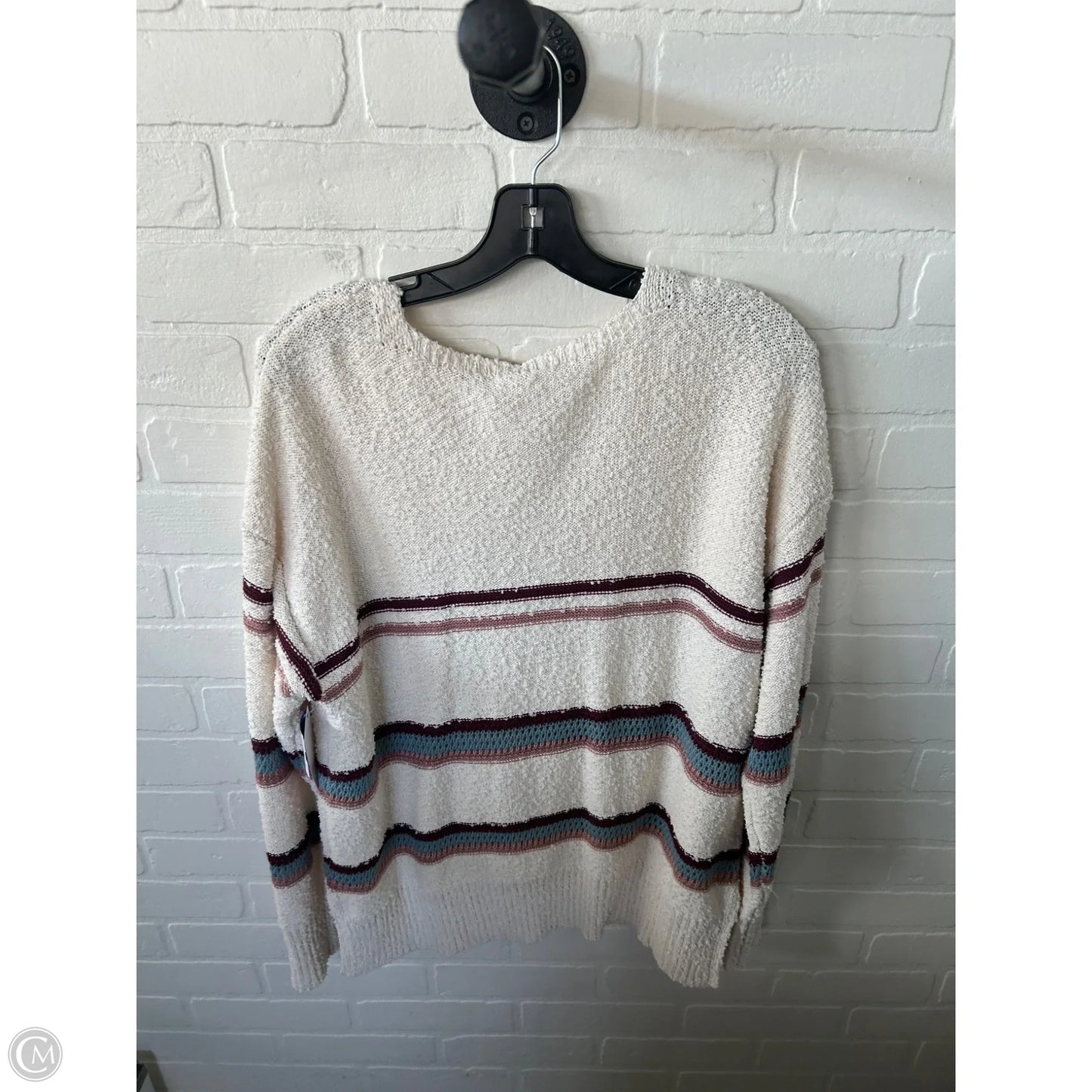 Sweater By West Bound In Cream & Pink, Size: L