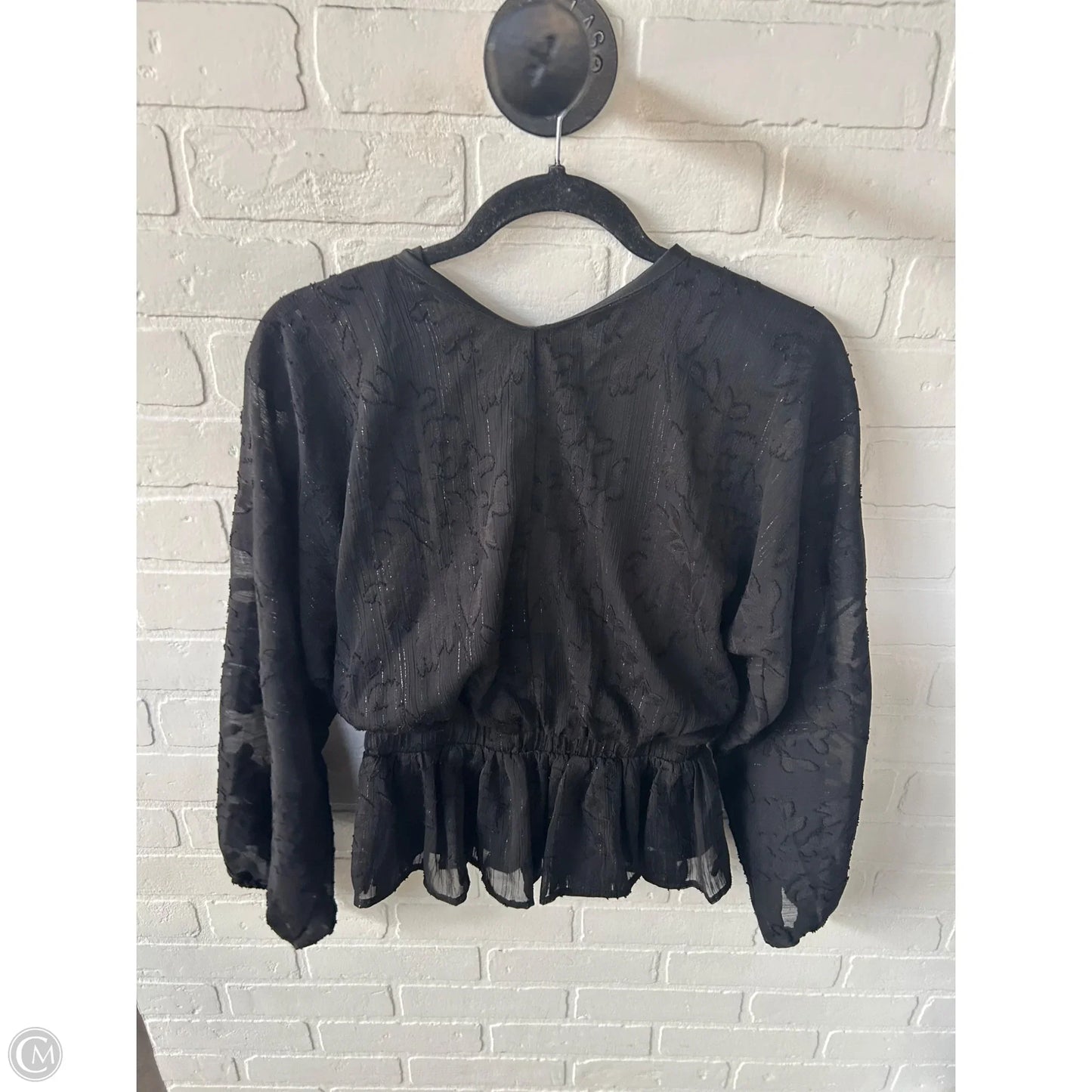 Blouse Long Sleeve By Clothes Mentor In Black, Size: Xs