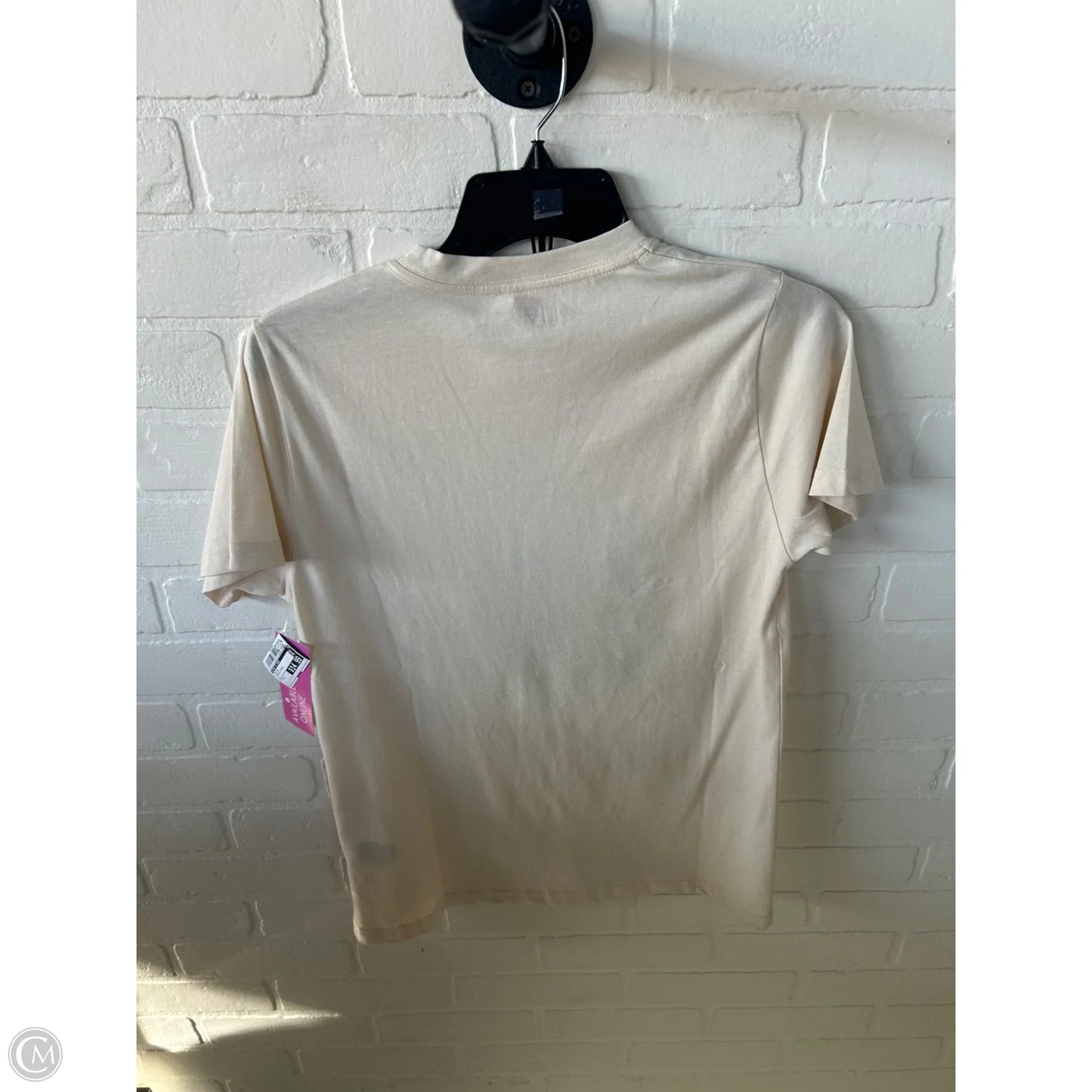 Top Short Sleeve By Life Is Good In Cream & Green, Size: S