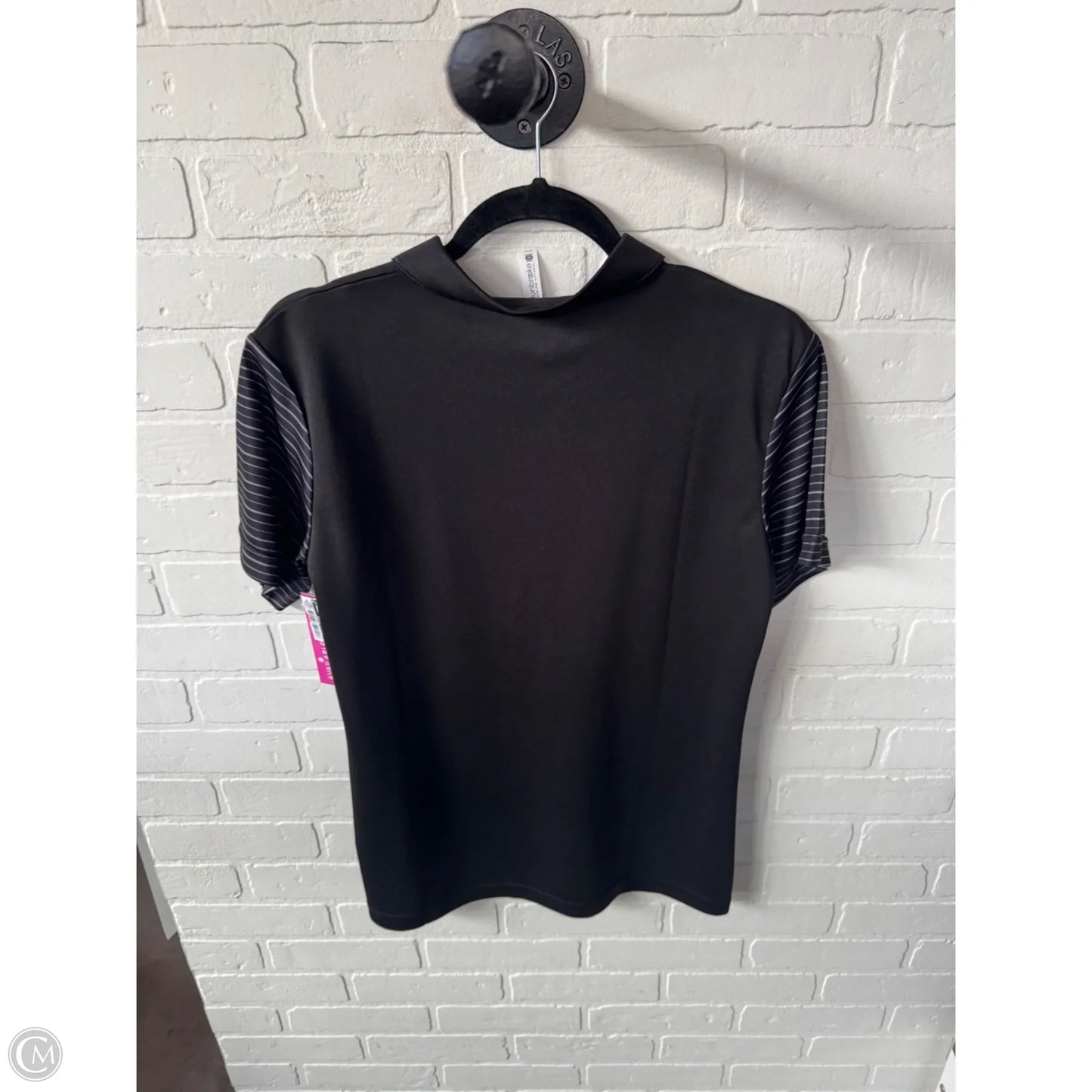 Athletic Top Short Sleeve By Clothes Mentor In Black & Grey, Size: M