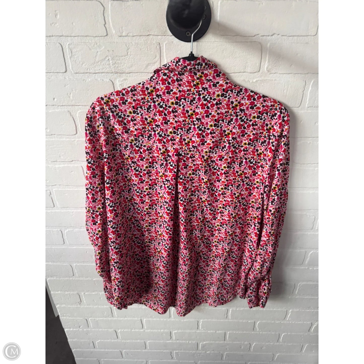 Blouse Long Sleeve By Jane And Delancey In Pink & Red, Size: Xl