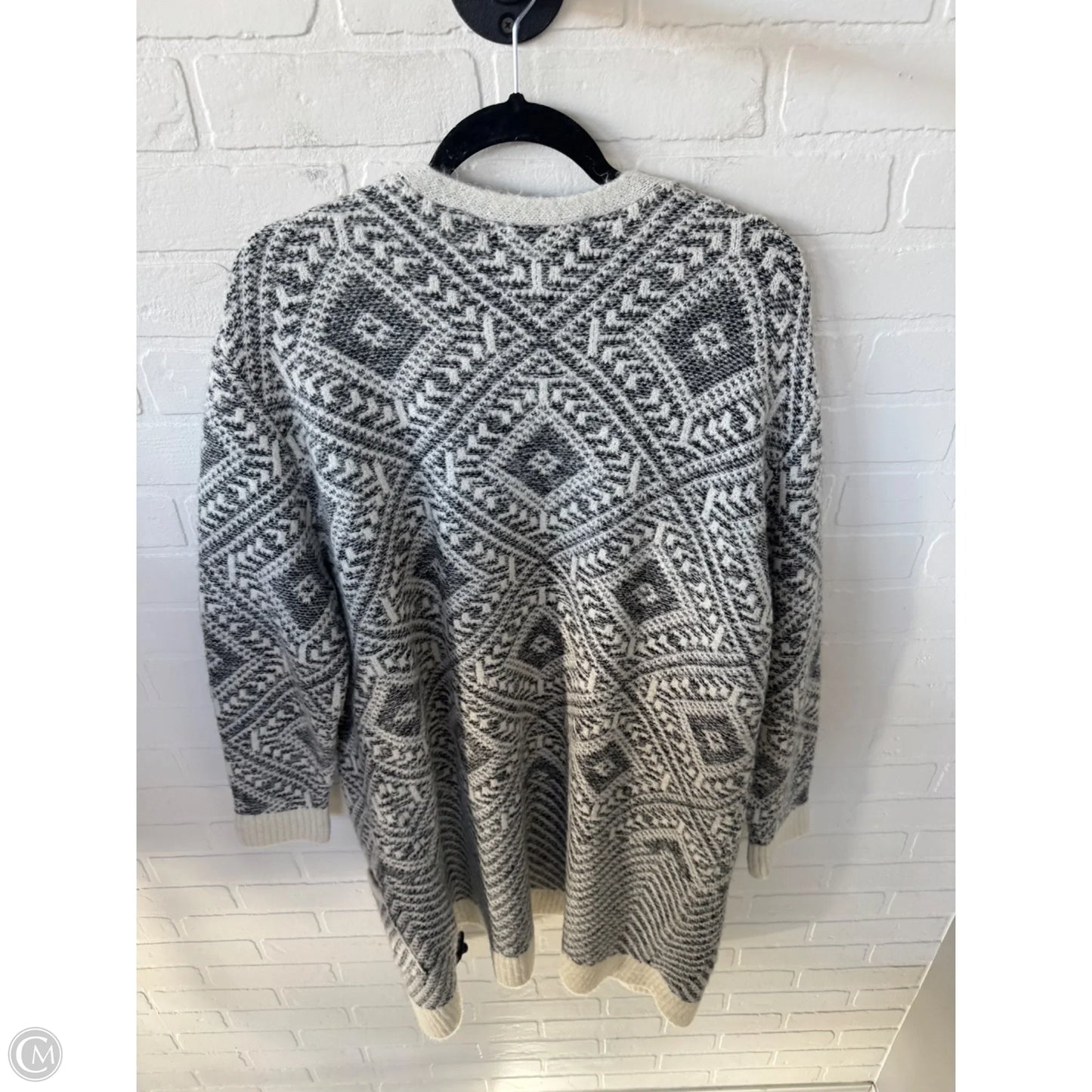 Sweater Cardigan By Cmc In Grey & White, Size: L