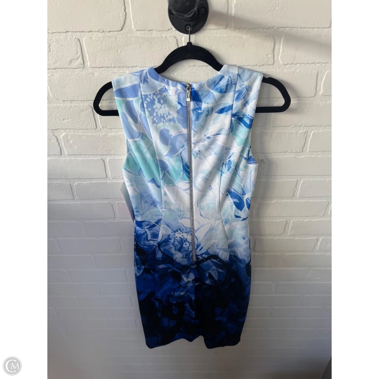 Dress Work By Calvin Klein In Blue & White, Size: S