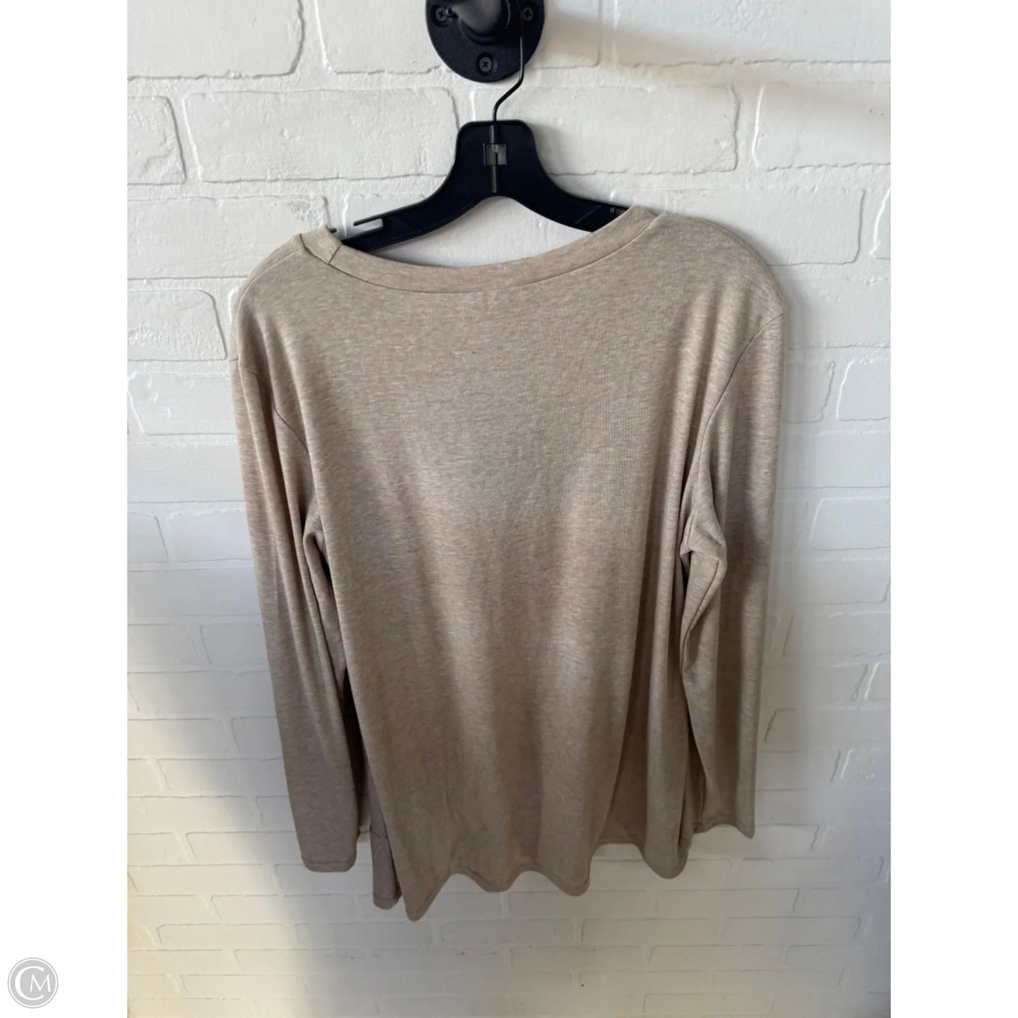 Top Long Sleeve By Cme In Tan, Size: Xl