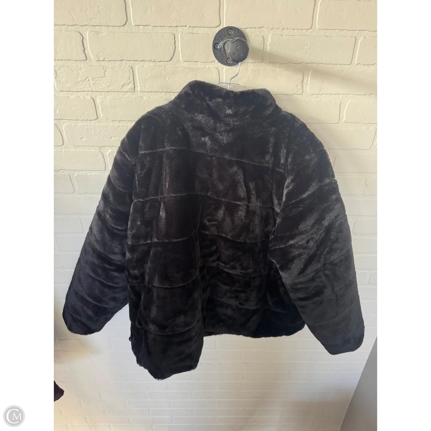 Coat Faux Fur & Sherpa By Maurices In Black, Size: 2x