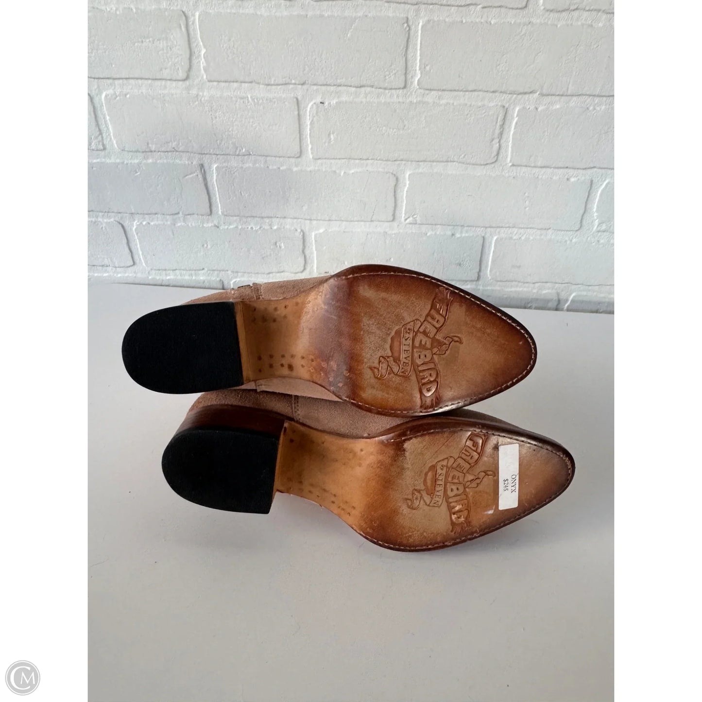 Boots Ankle Heels By Freebird In Pink & Tan, Size: 7