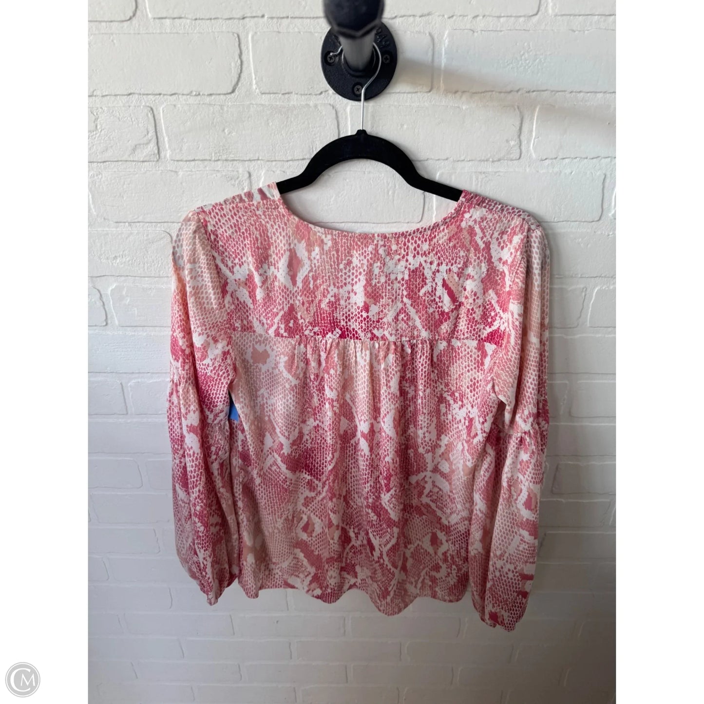 Blouse Long Sleeve By Cabi In Snakeskin Print, Size: Xs