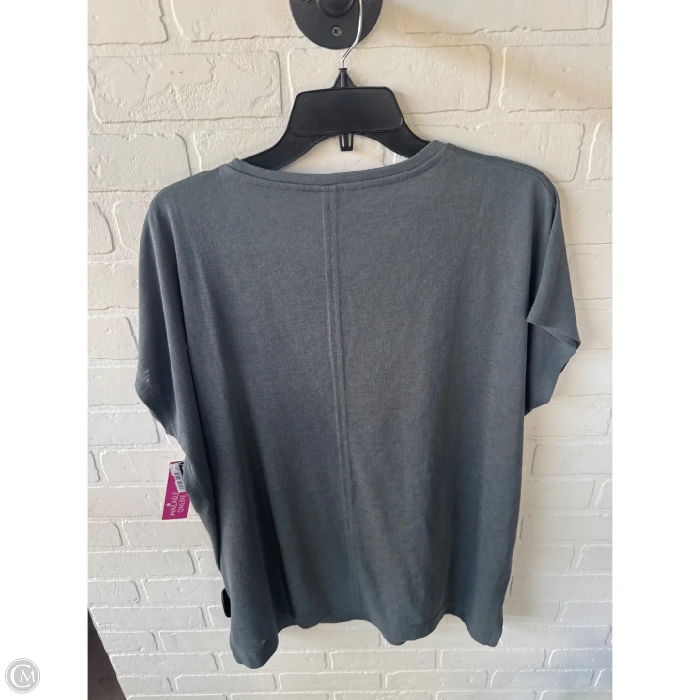 Top Short Sleeve By Athleta In Green & Grey, Size: L