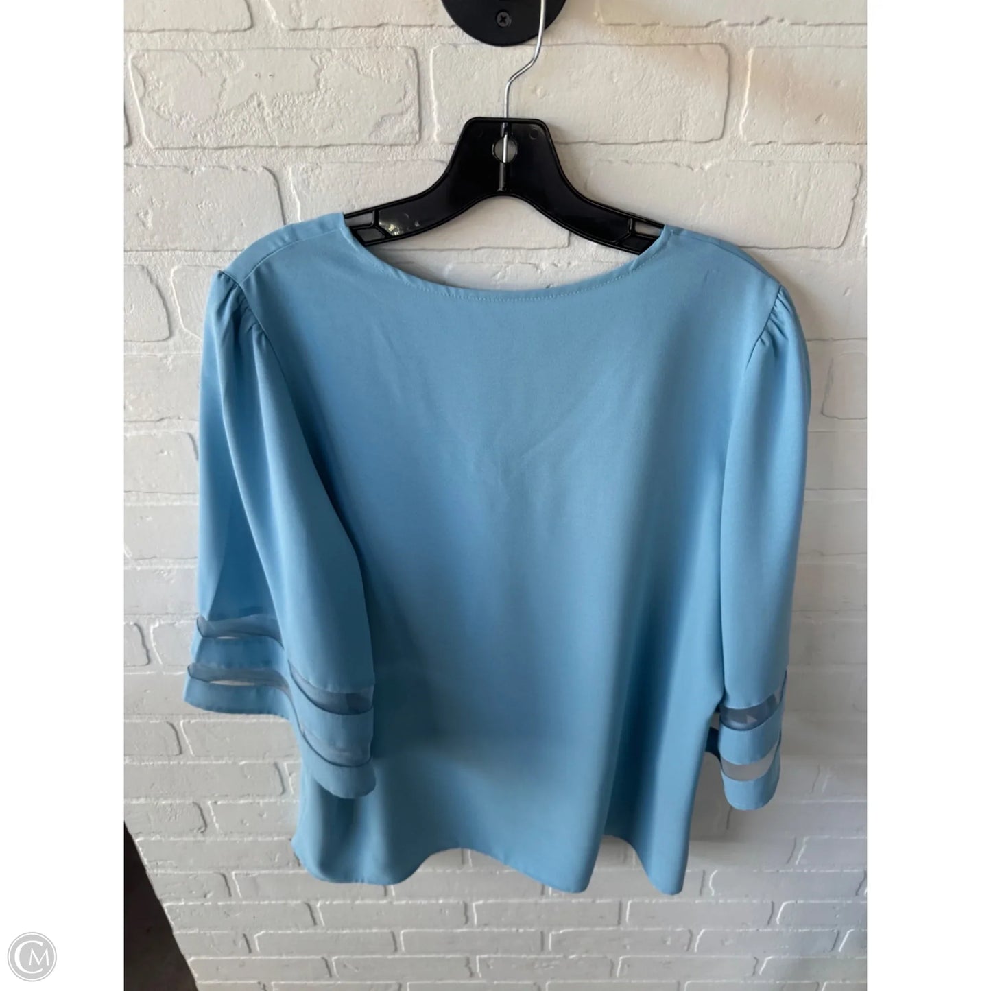 Blouse 3/4 Sleeve By Cmf In Blue, Size: L