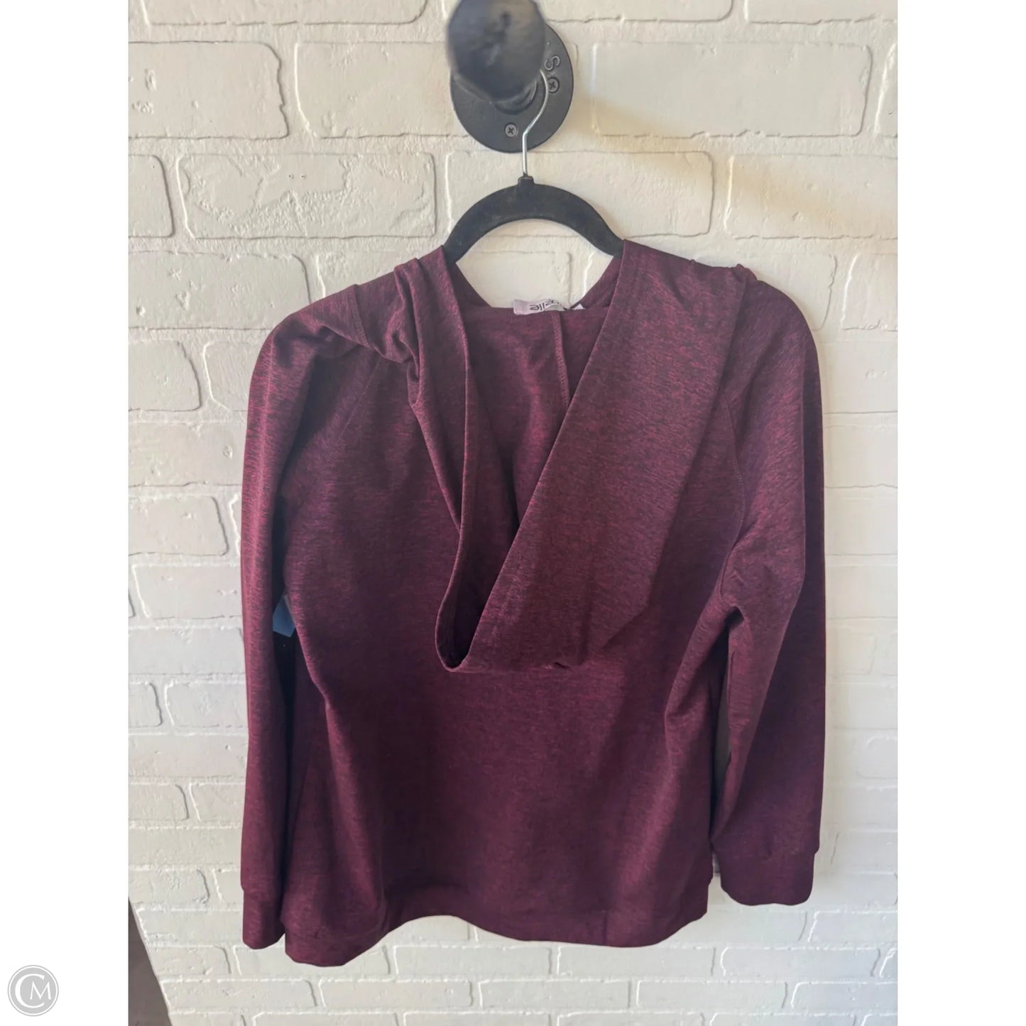 Athletic Sweatshirt Hoodie By Cme In Black & Red, Size: L