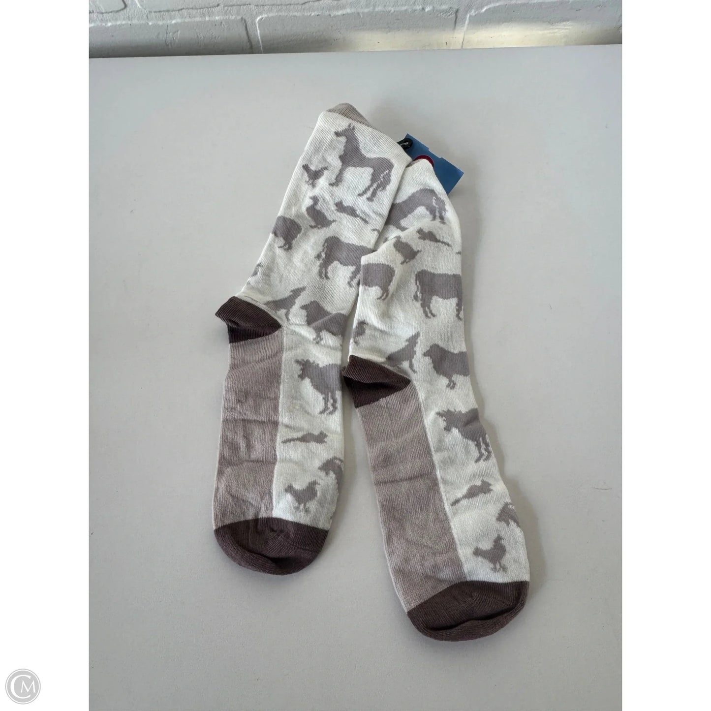 Socks By Clothes Mentor In Brown & White, Size: 0