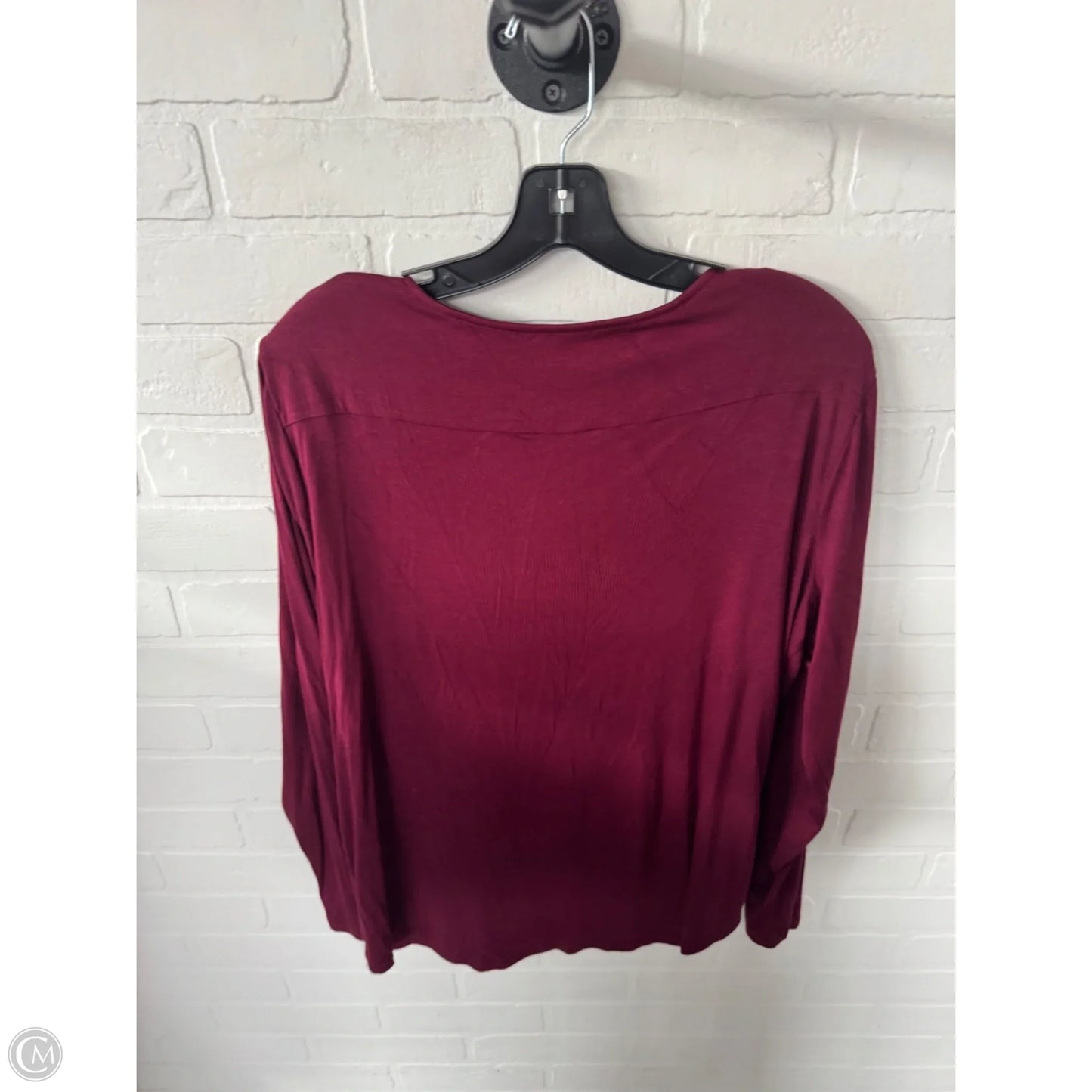 Top Long Sleeve Basic By Loft In Red, Size: Xxl