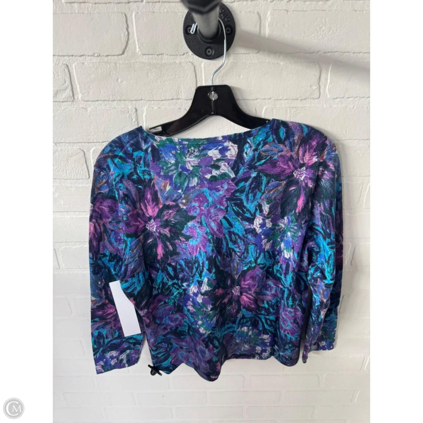 Sweater Cardigan By Garnet Hill In Blue & Purple, Size: Xl