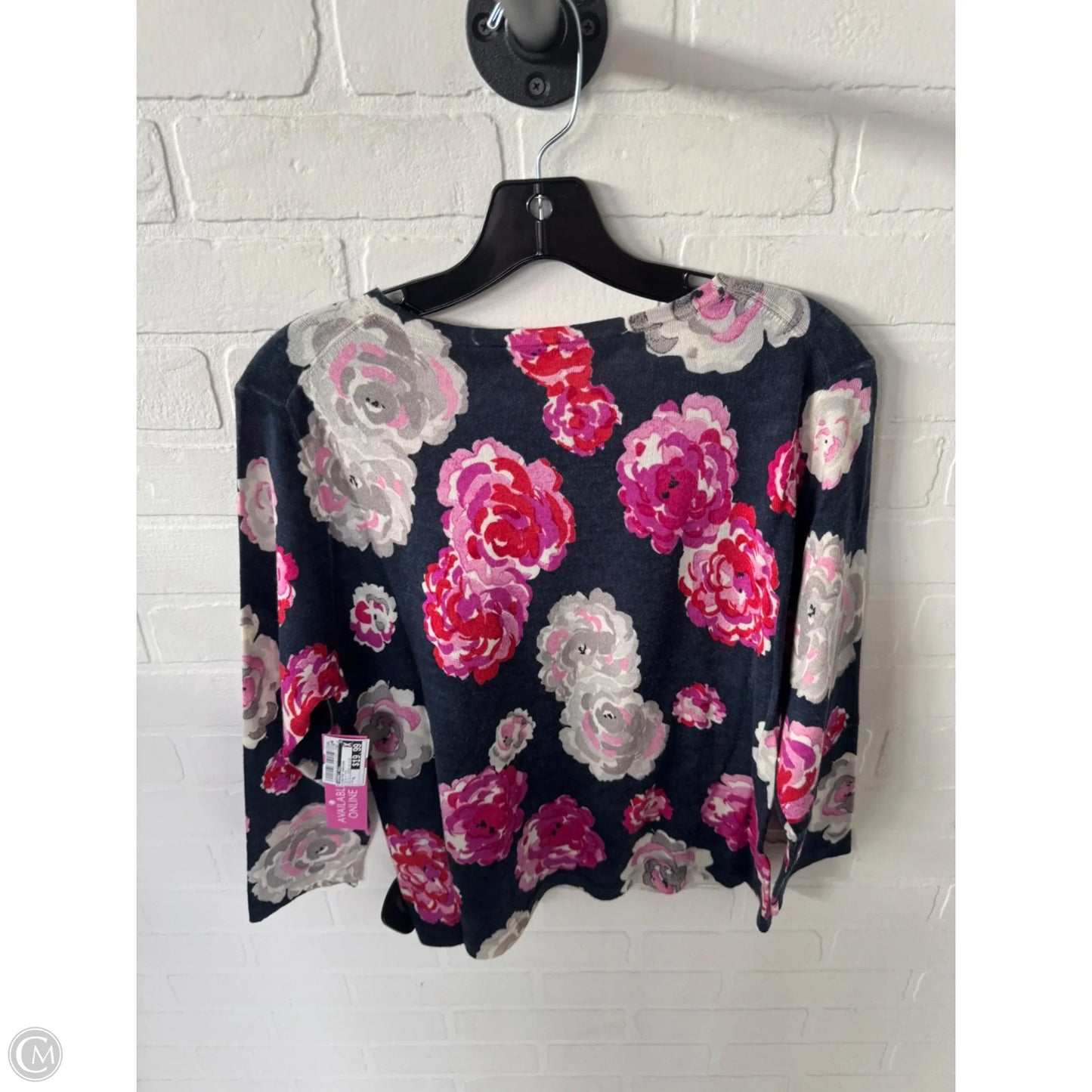 Sweater Cardigan By Garnet Hill In Blue & Pink, Size: Xl