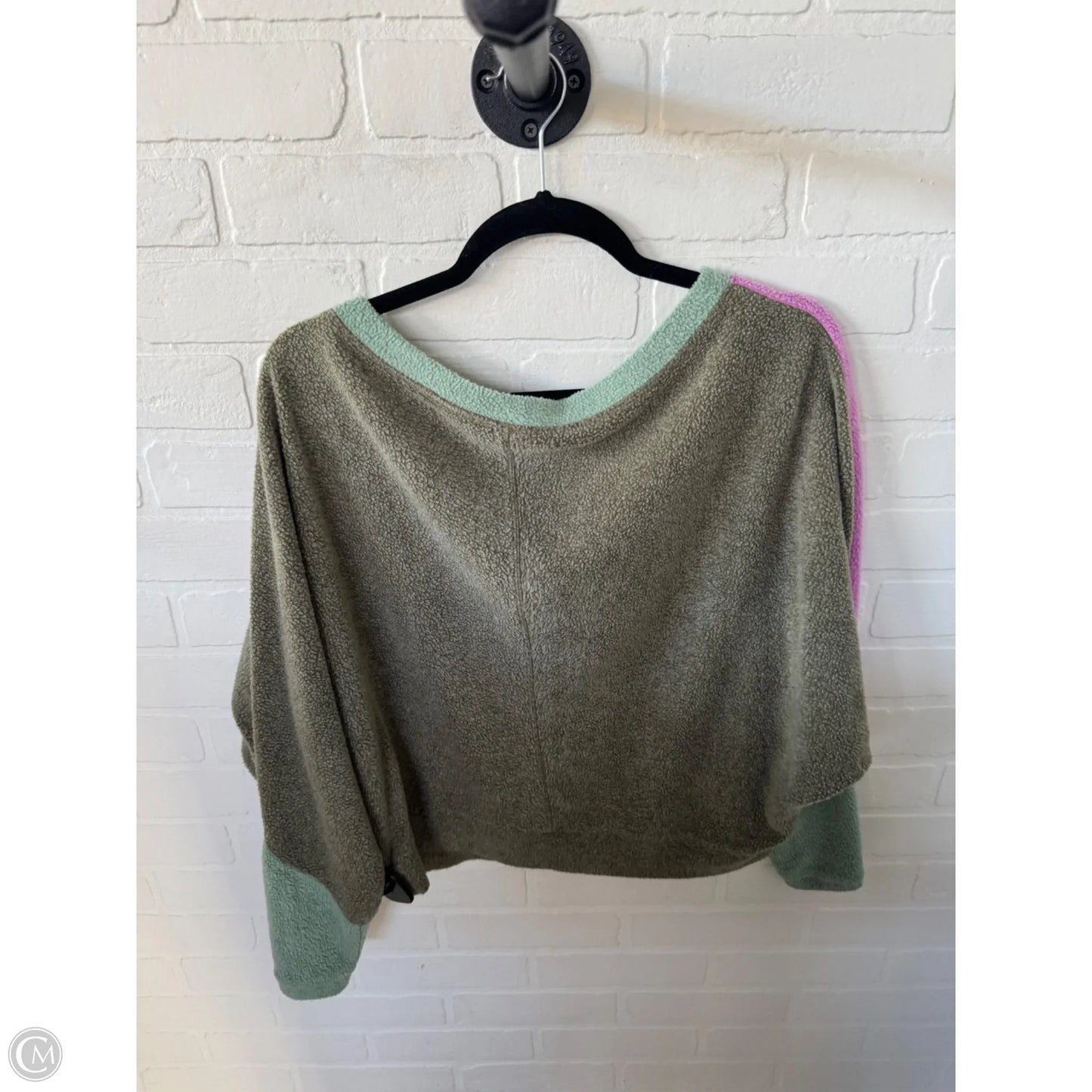 Sweatshirt Crewneck By Free People In Green & Pink, Size: Xs