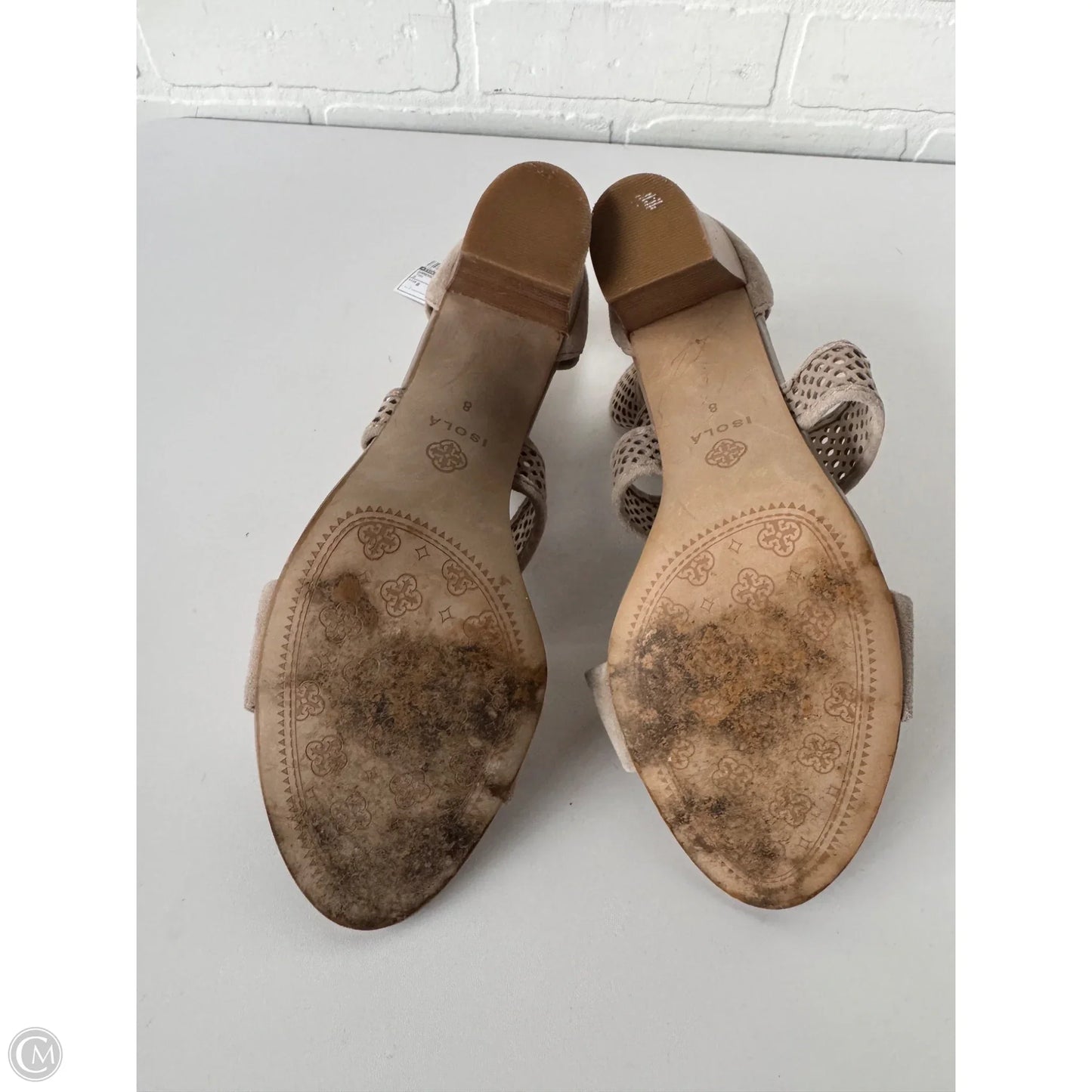 Sandals Heels Block By Isola In Tan, Size: 8