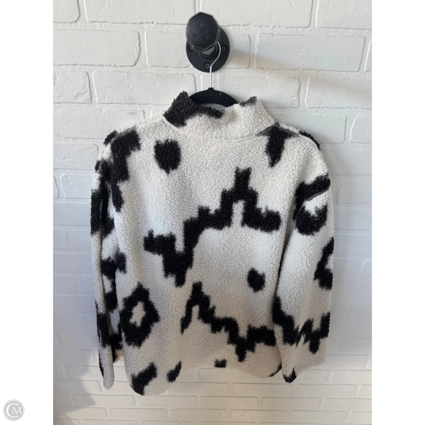 Jacket Fleece By H&m In Black & White, Size: S