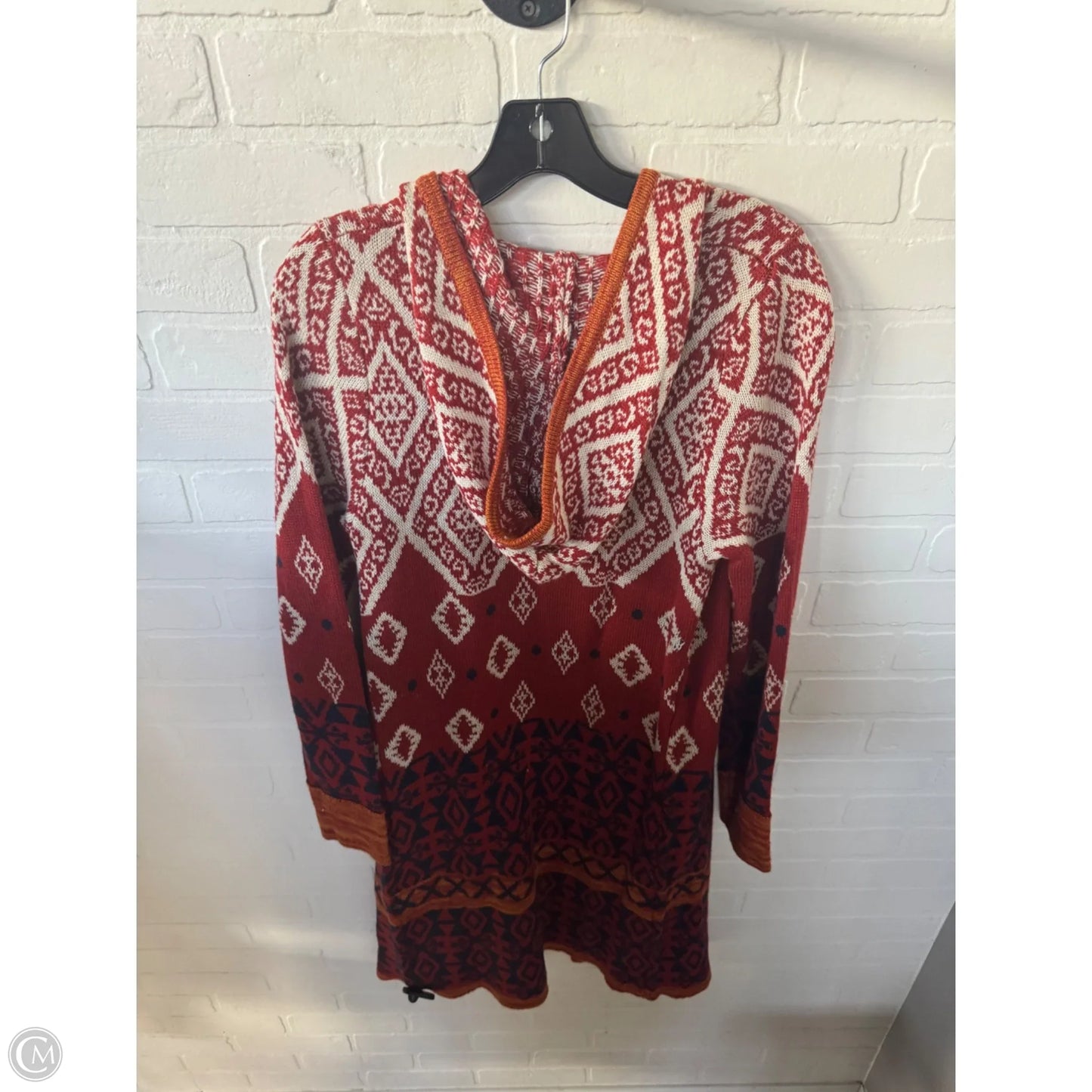 Sweater Cardigan By Angie In Blue & Orange, Size: L