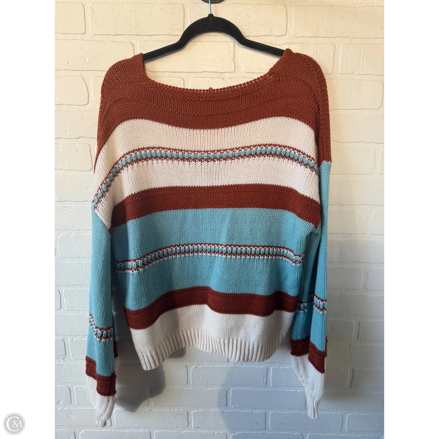 Sweater By Shein In Brown & Cream, Size: L