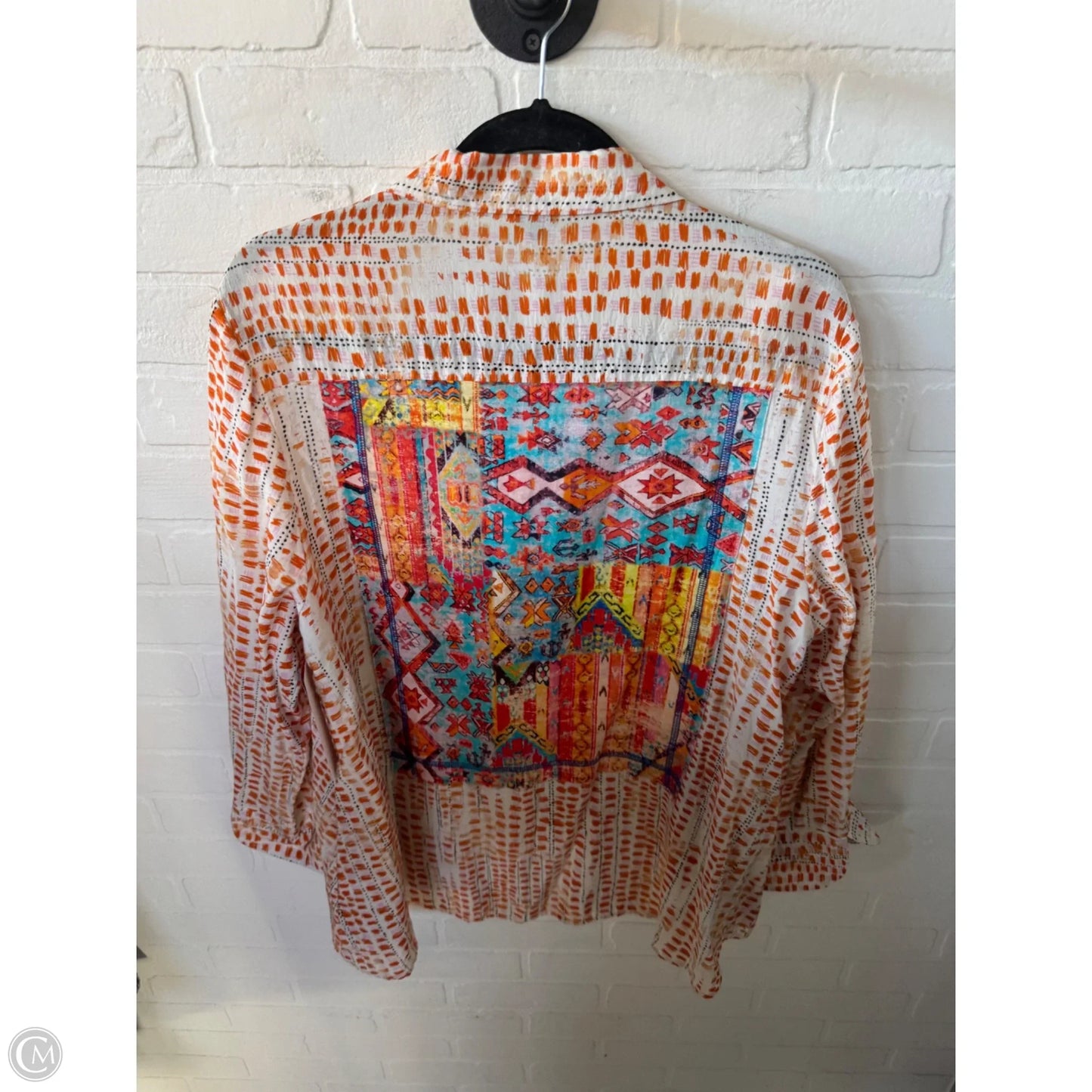 Blouse Long Sleeve By Cmc In Orange & Pink, Size: Xl