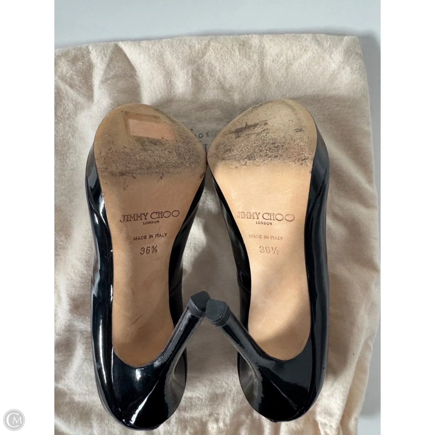 Sandals Luxury Designer By Jimmy Choo In Black, Size: 6