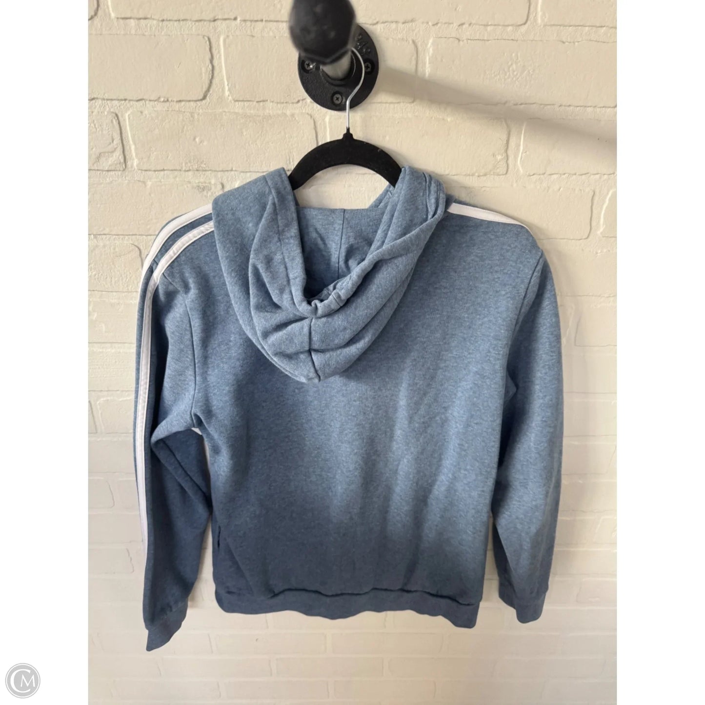 Sweatshirt Hoodie By Adidas In Blue & White, Size: M