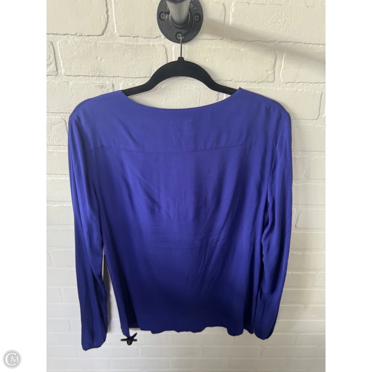 Top Long Sleeve By Theory In Blue & Purple, Size: L