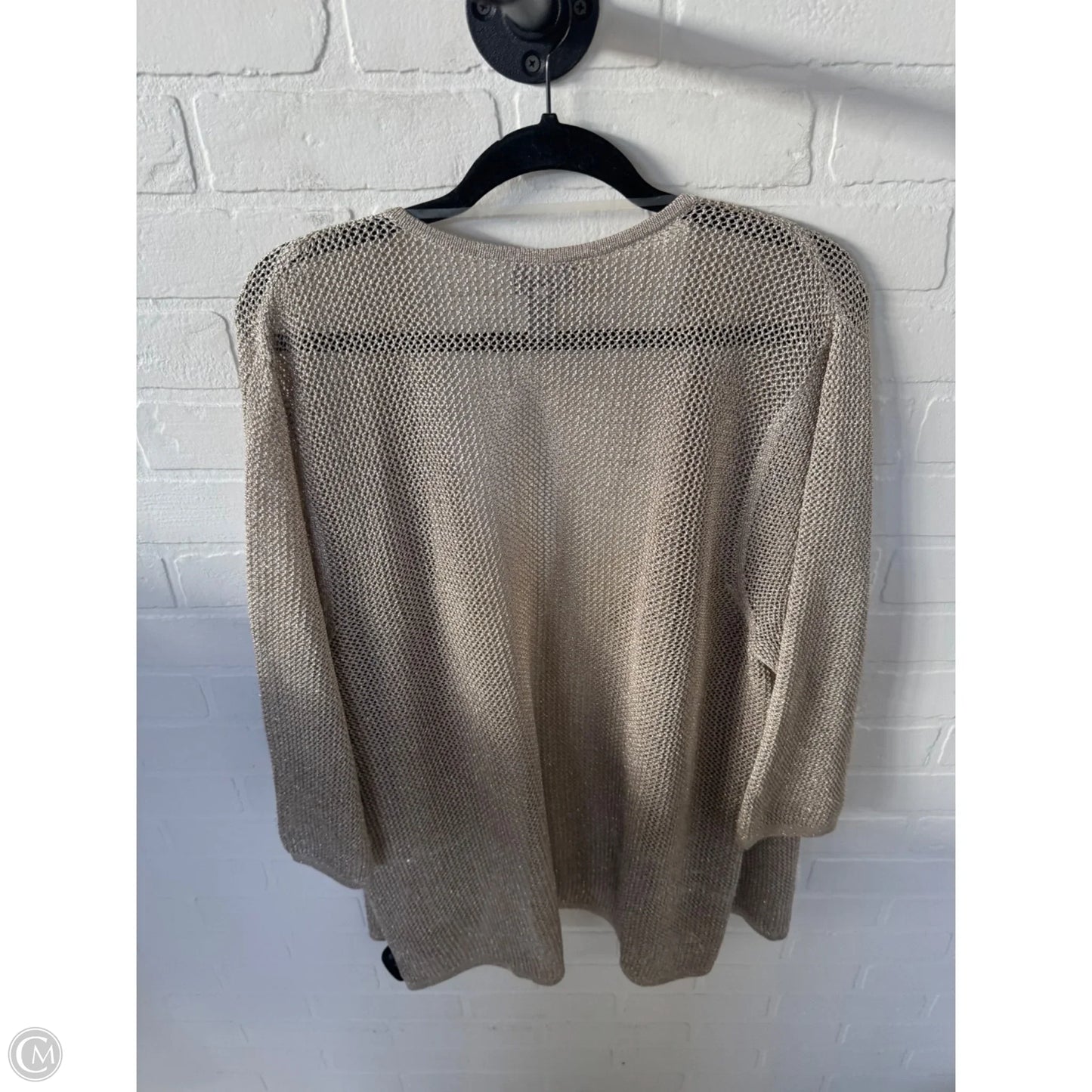 Sweater Cardigan By Chicos In Gold, Size: Xxl