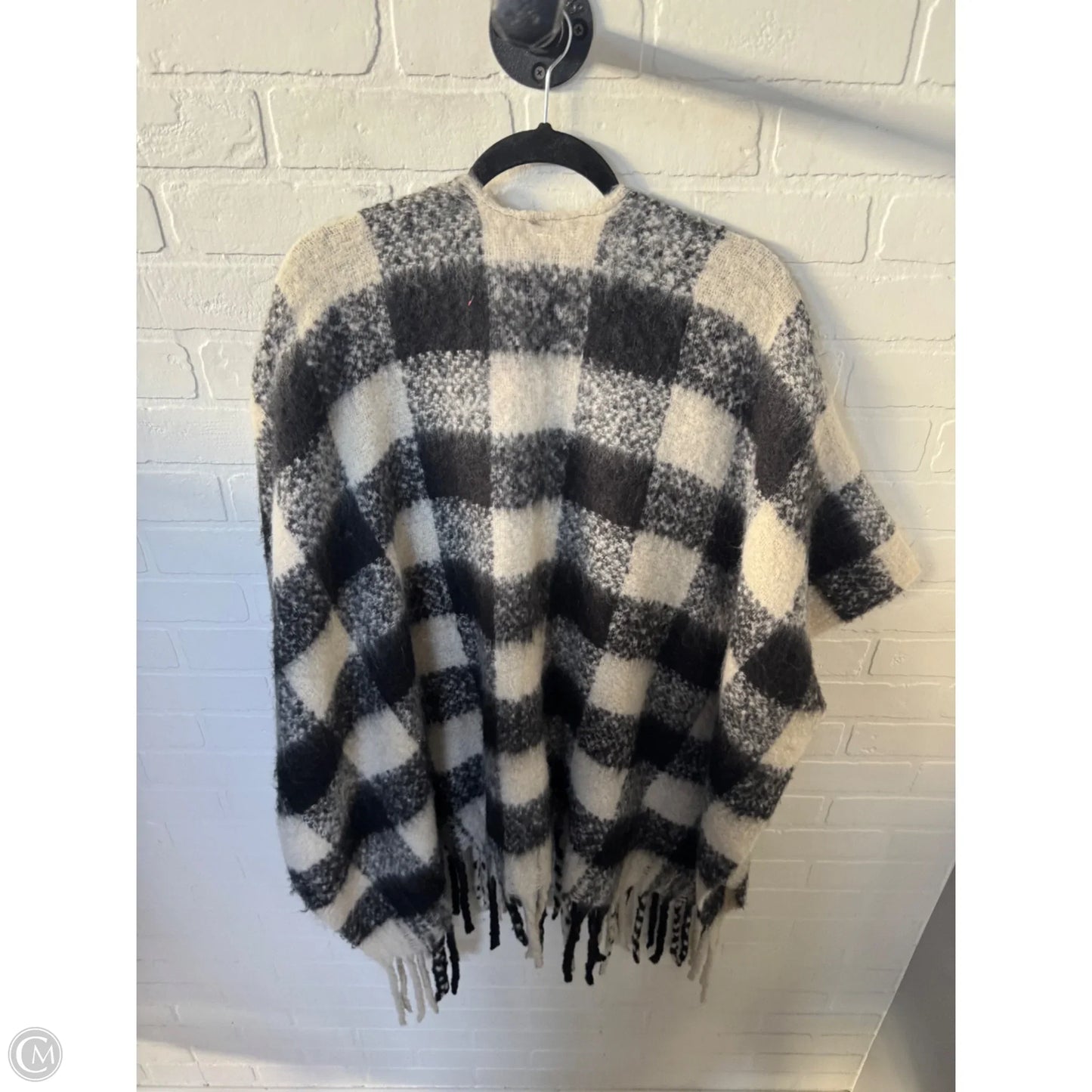 Shawl By Clothes Mentor In Black & Cream, Size: Osfm