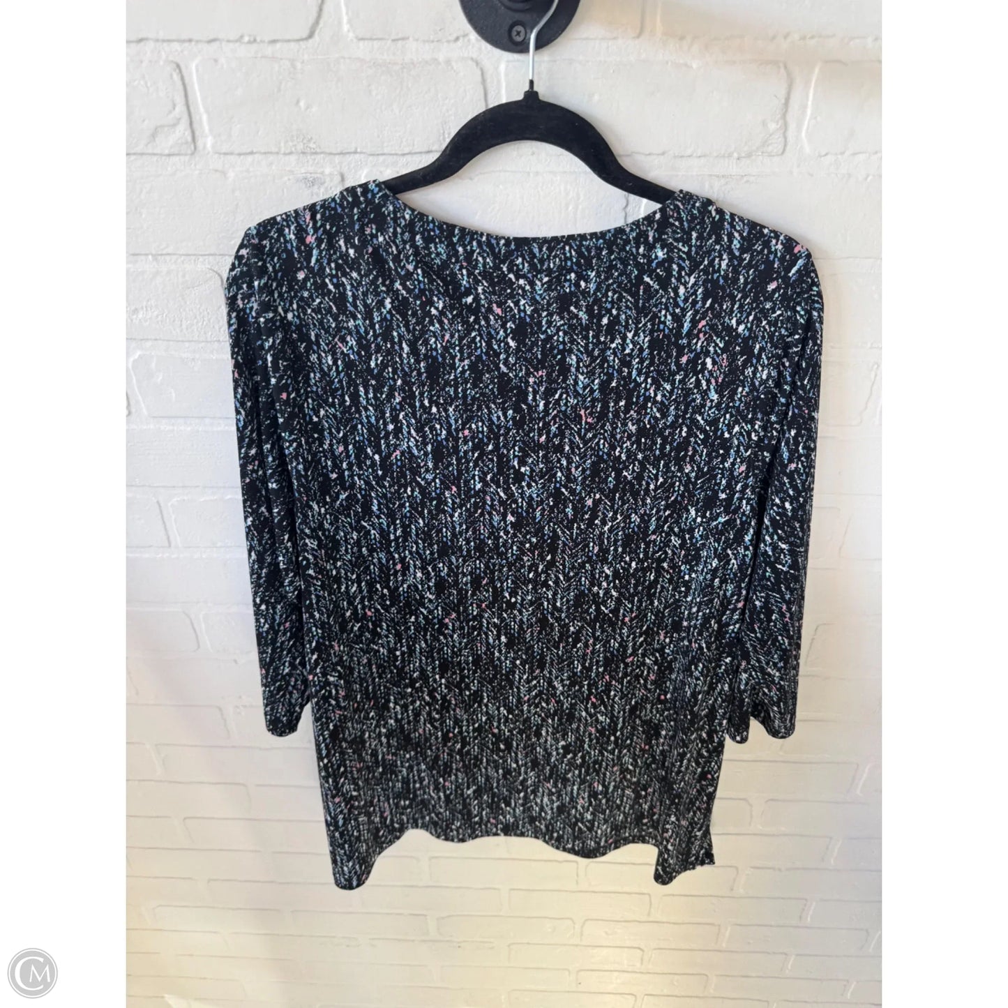 Blouse 3/4 Sleeve By Cj Banks In Black & Blue, Size: Xxl