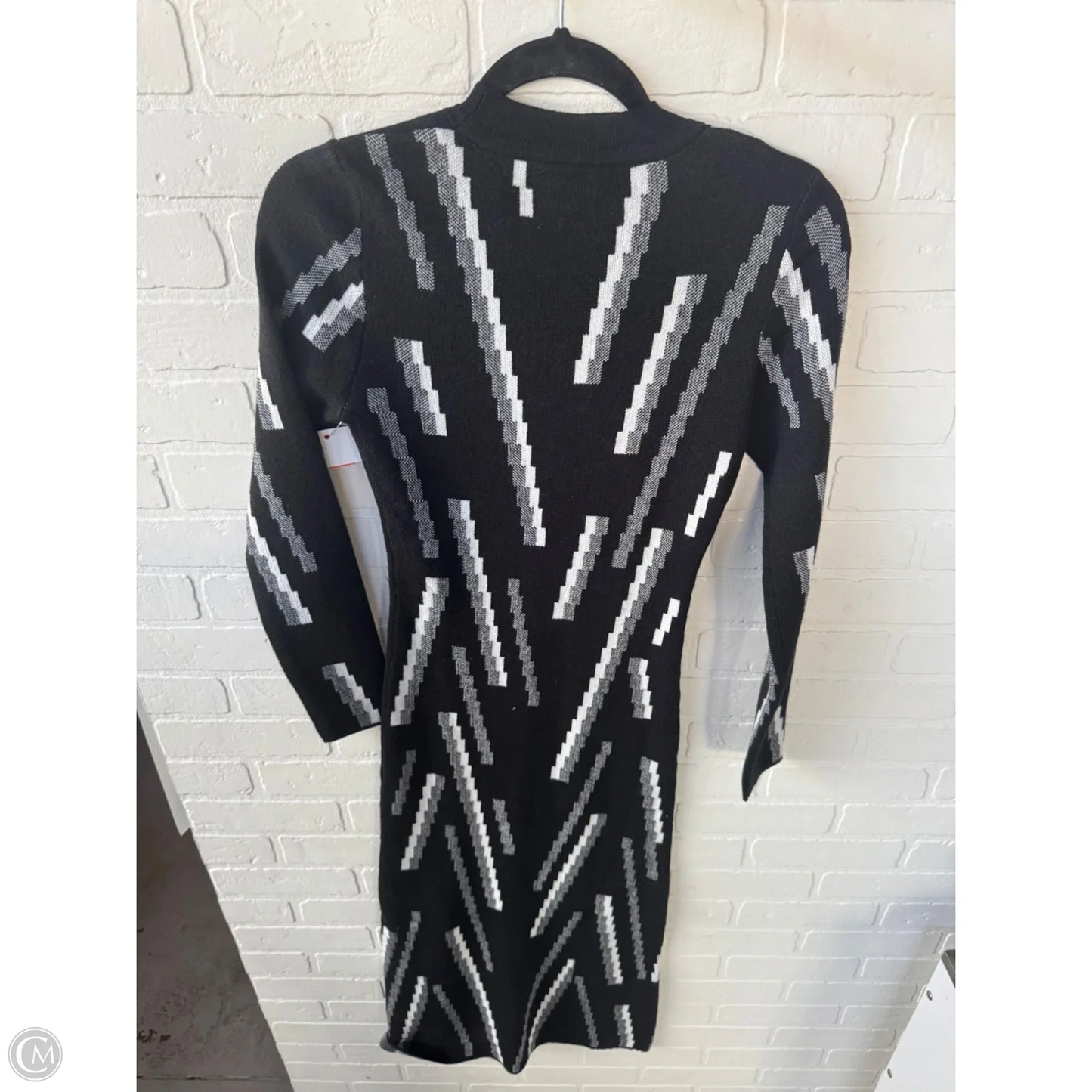 Dress Sweater By Shein In Black & White, Size: S