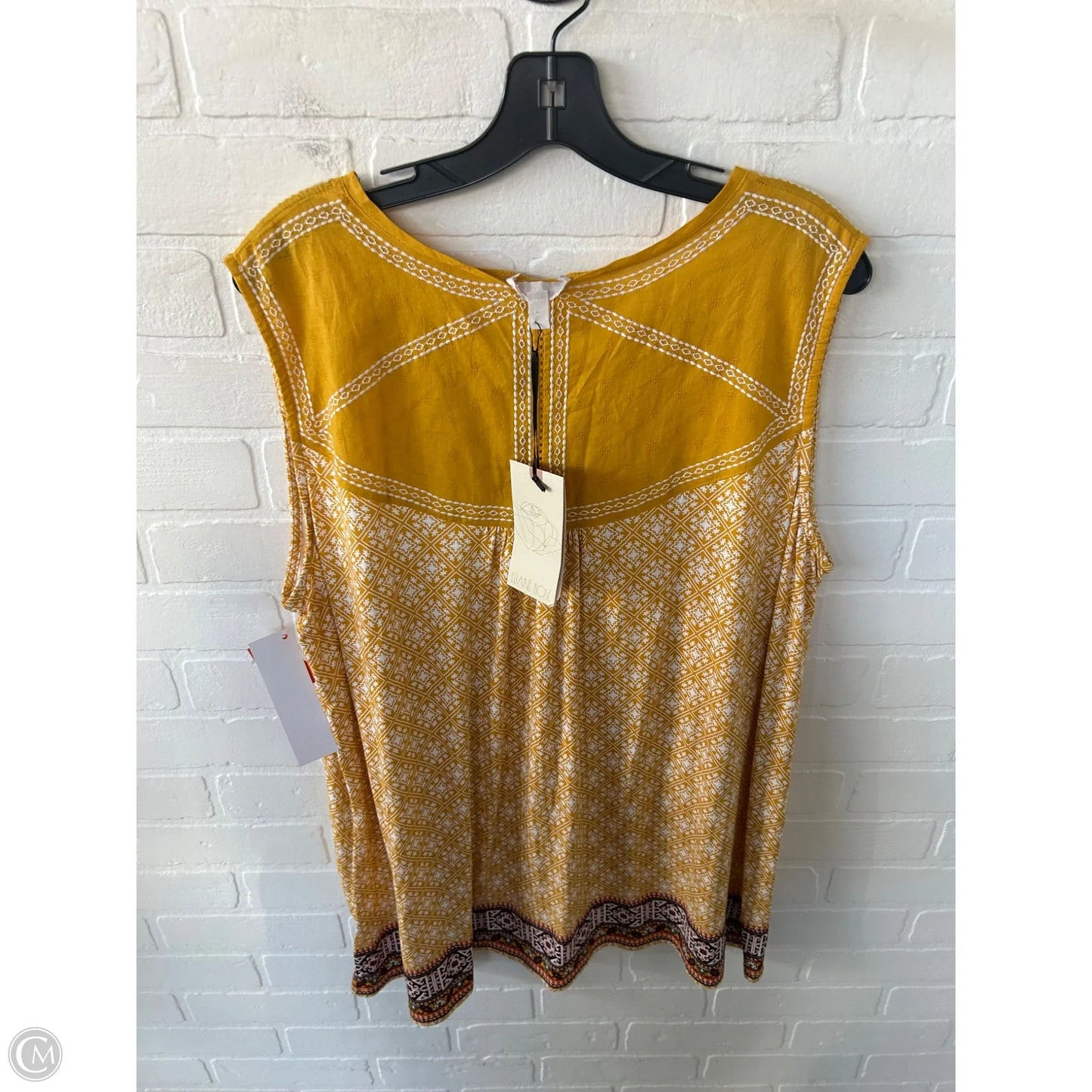 Top Sleeveless By Eliane Rose In Yellow, Size: 2x