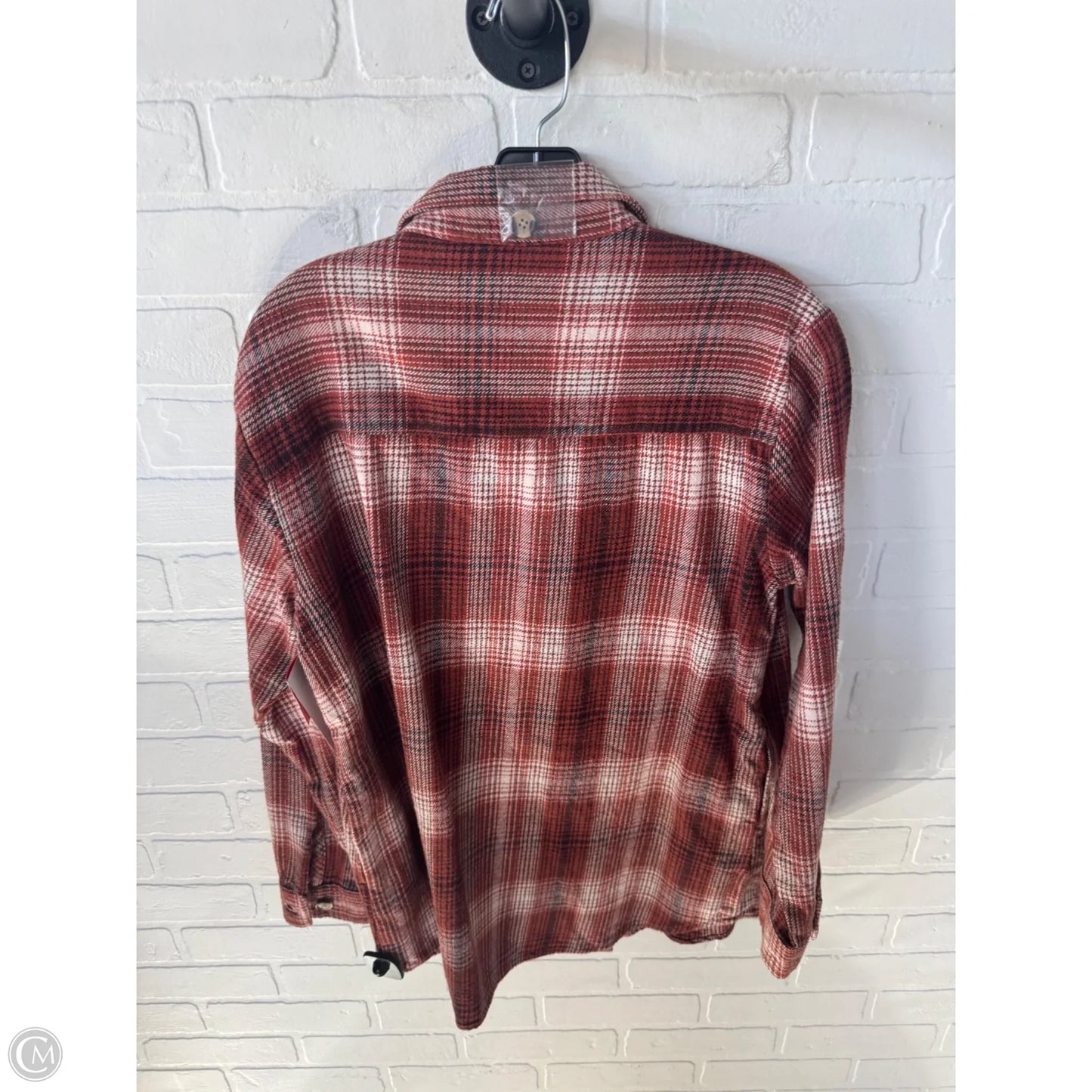 Jacket Shirt By Beachlunchlounge In Brown & White, Size: S