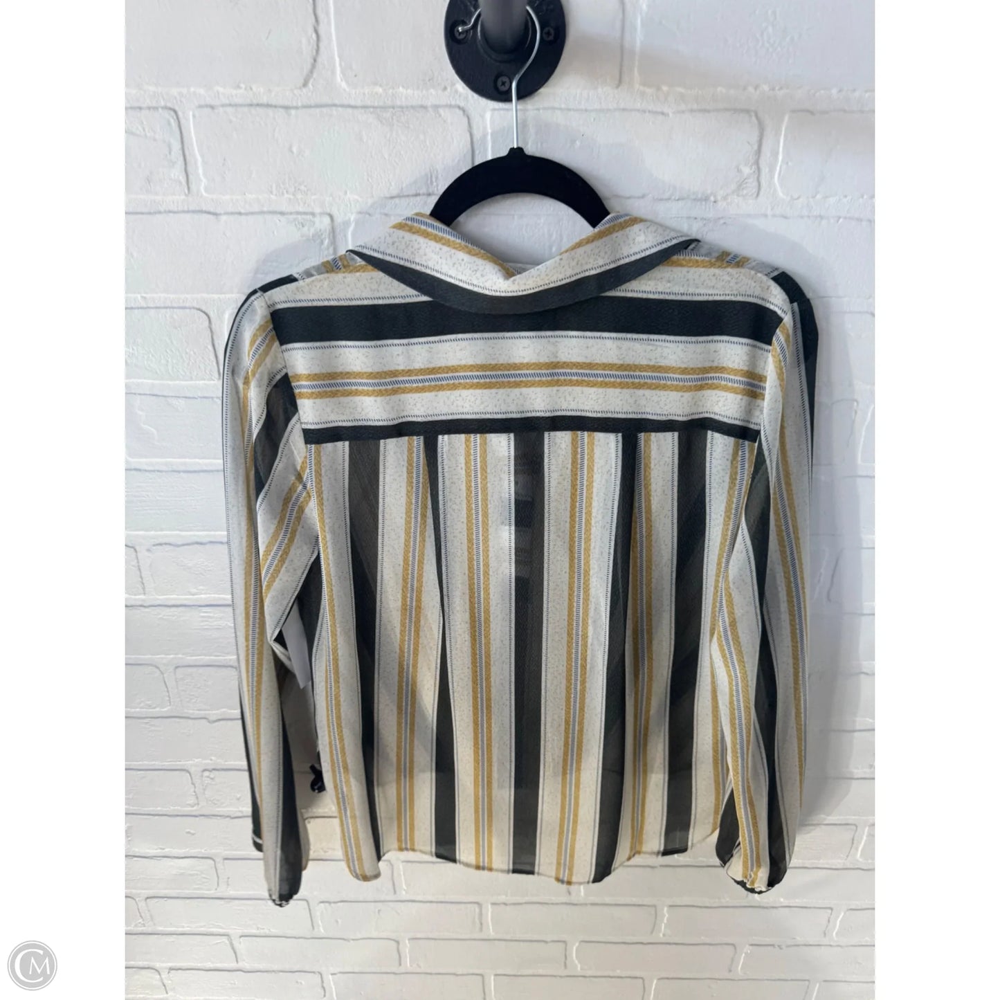 Blouse Long Sleeve By Cabi In Cream & Green, Size: Xs