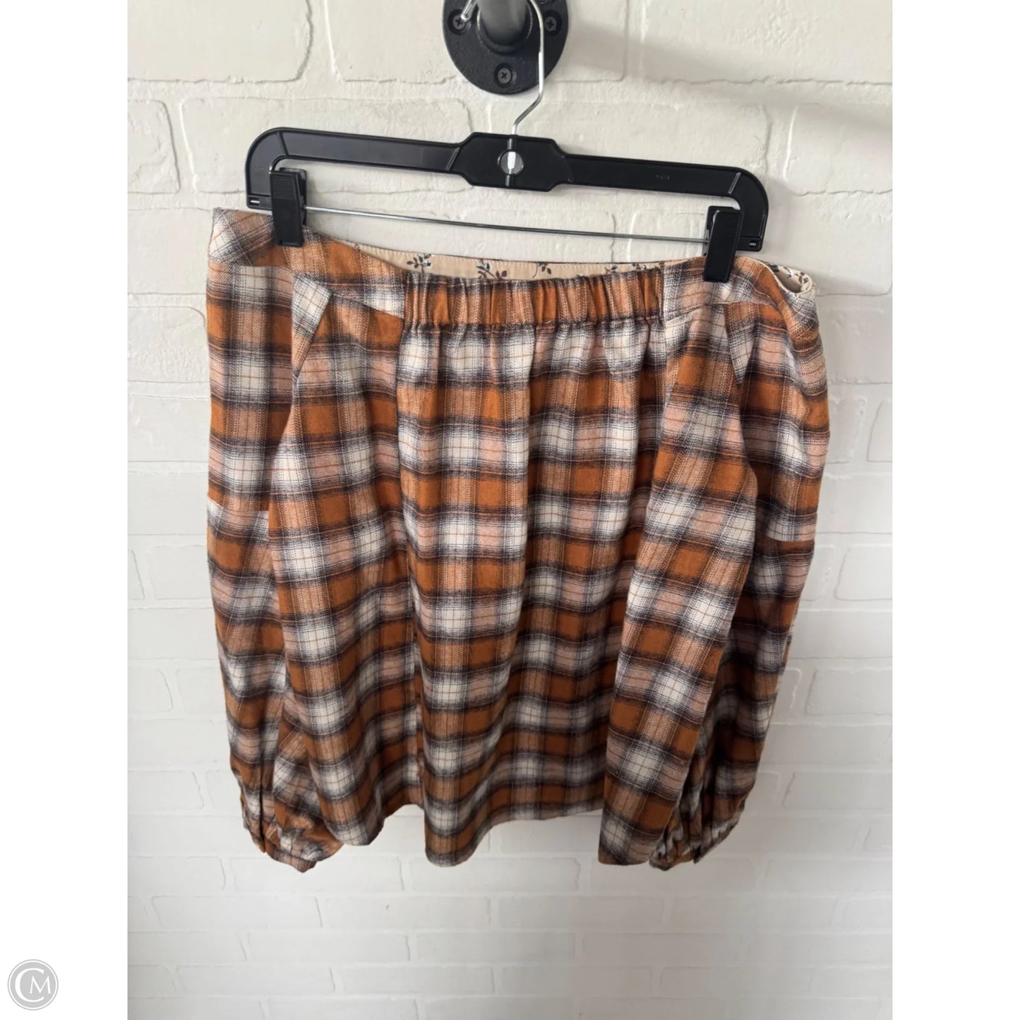 Top Long Sleeve By Mystree In Brown & Cream, Size: S