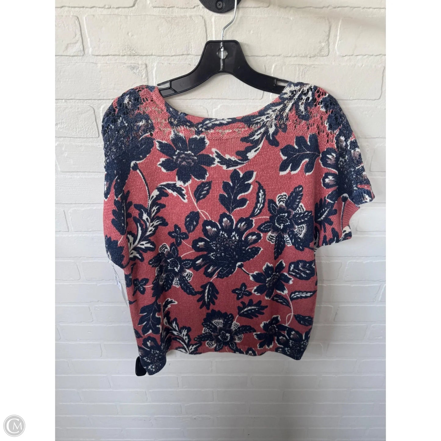 Sweater Short Sleeve By Coldwater Creek In Blue & Orange, Size: Sp