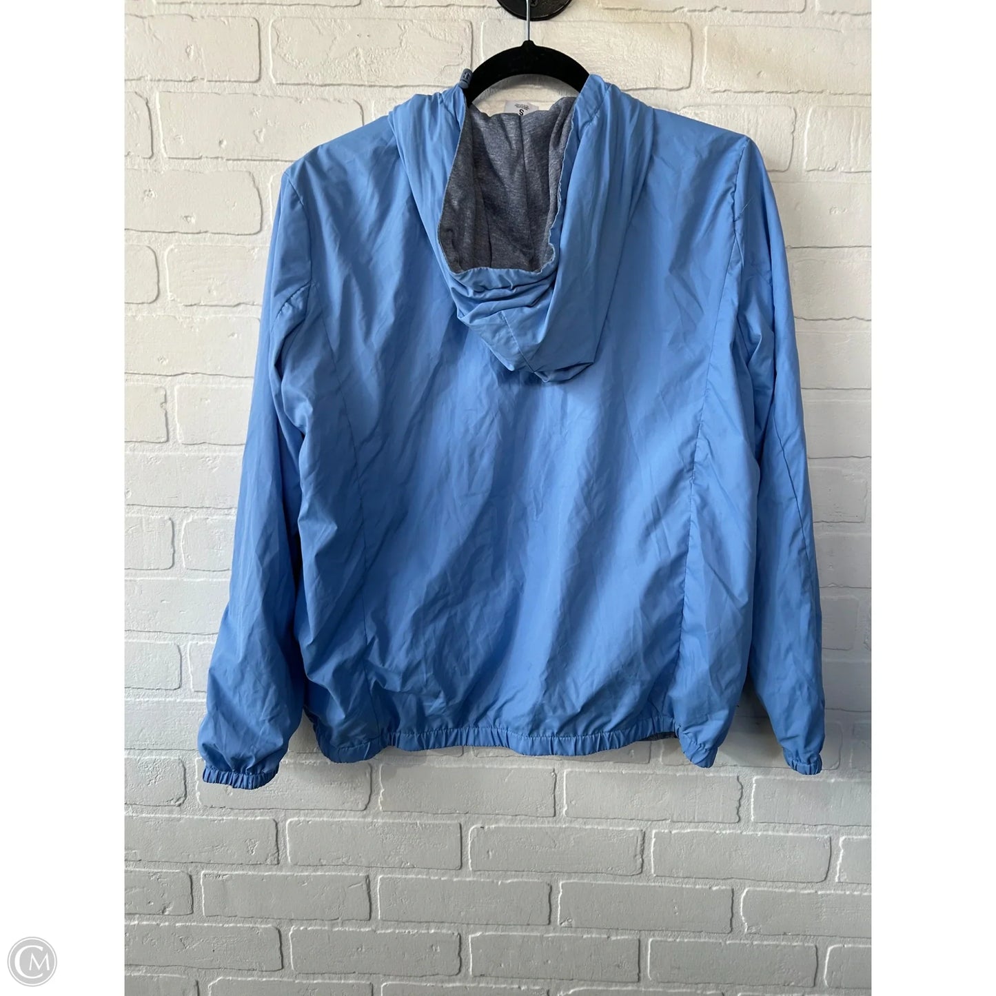 Jacket Windbreaker By Clothes Mentor In Blue & Grey, Size: S