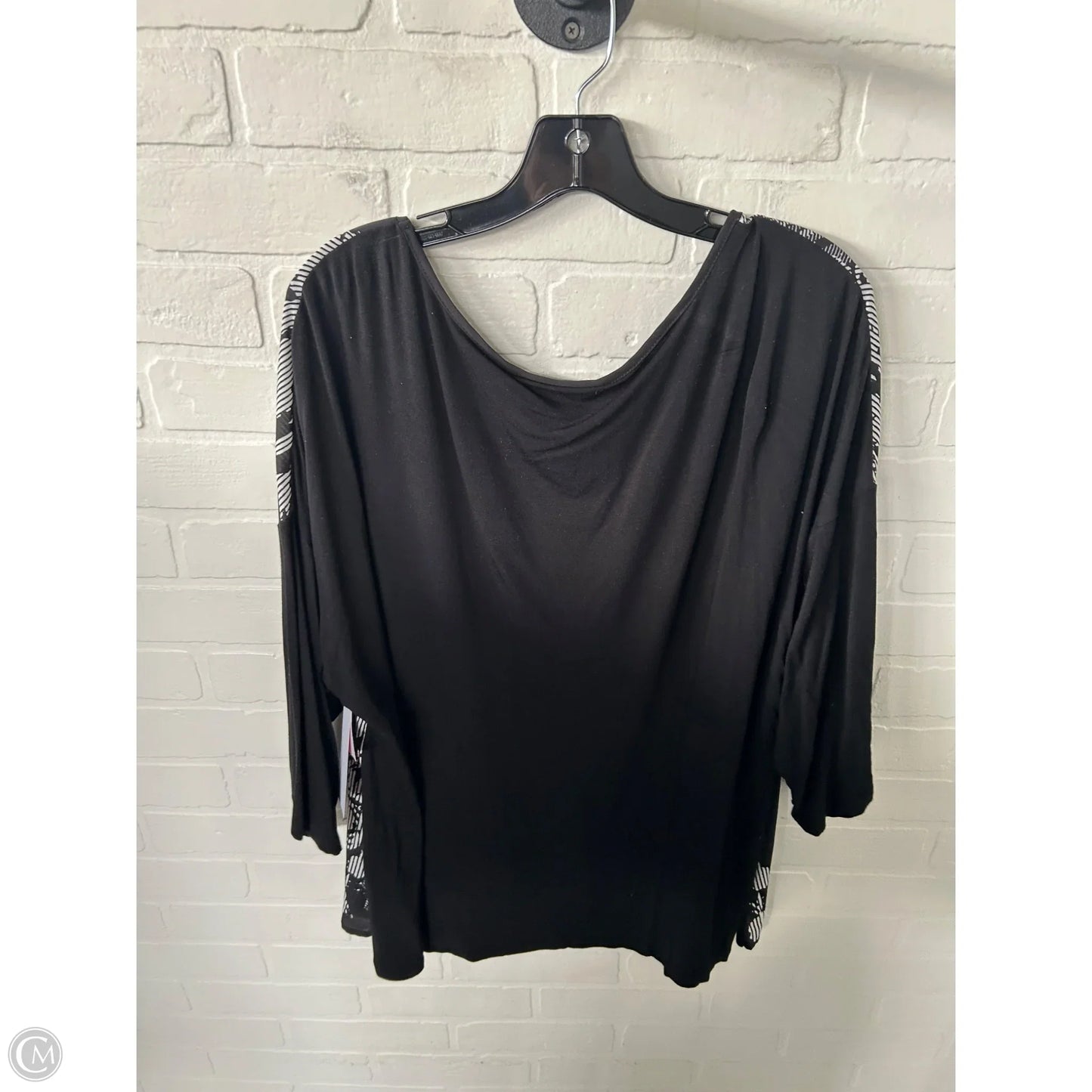 Tunic 3/4 Sleeve By Cj Banks In Black & White, Size: 2x