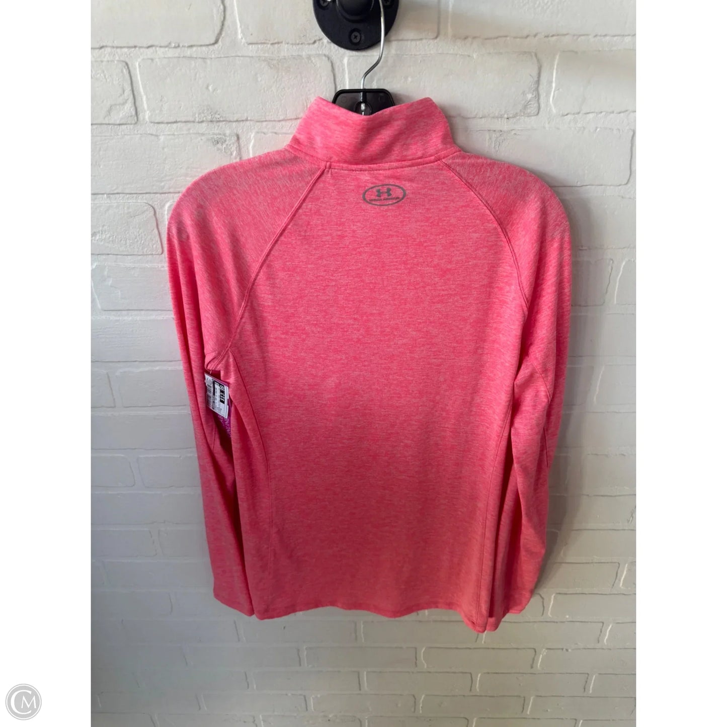 Athletic Top Long Sleeve Collar By Under Armour In Pink, Size: M